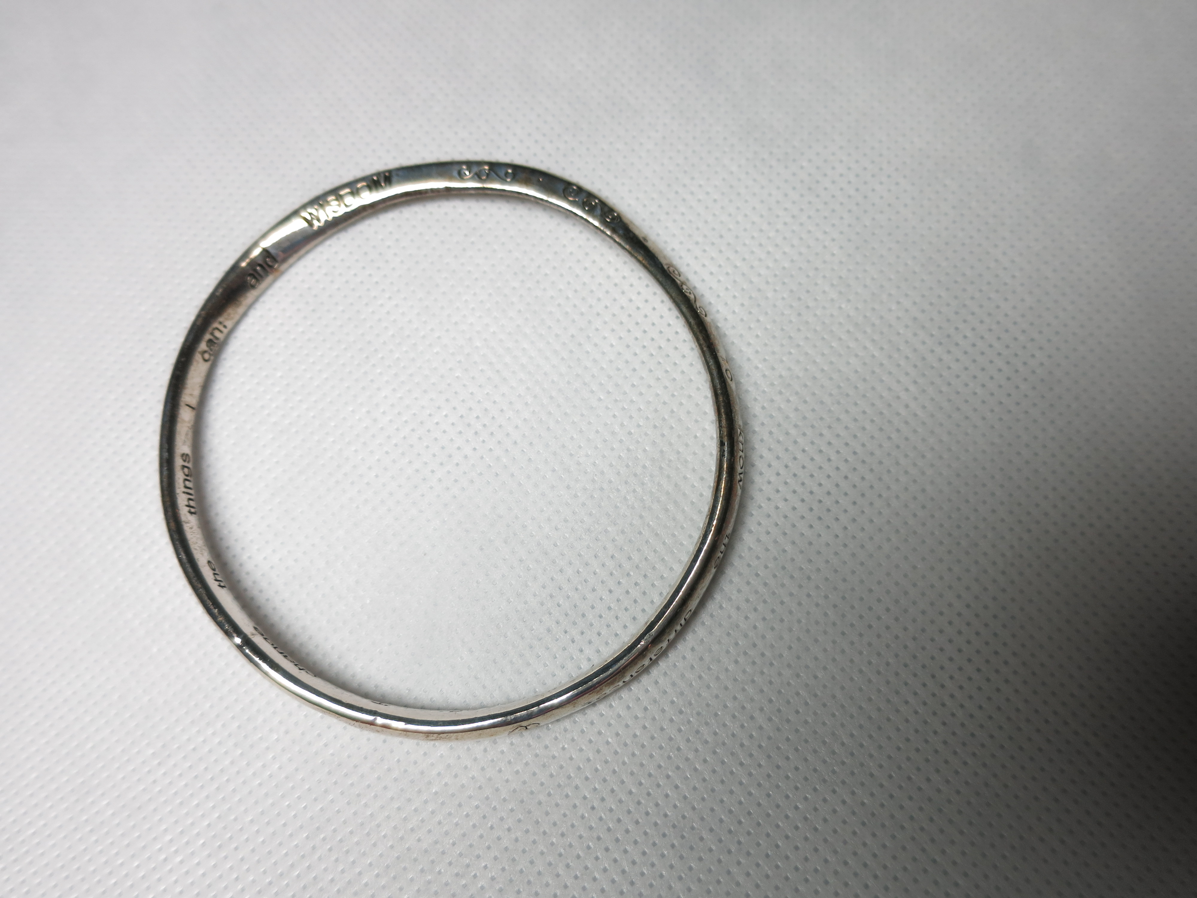 Silver Serenity Prayer bangle bracelet