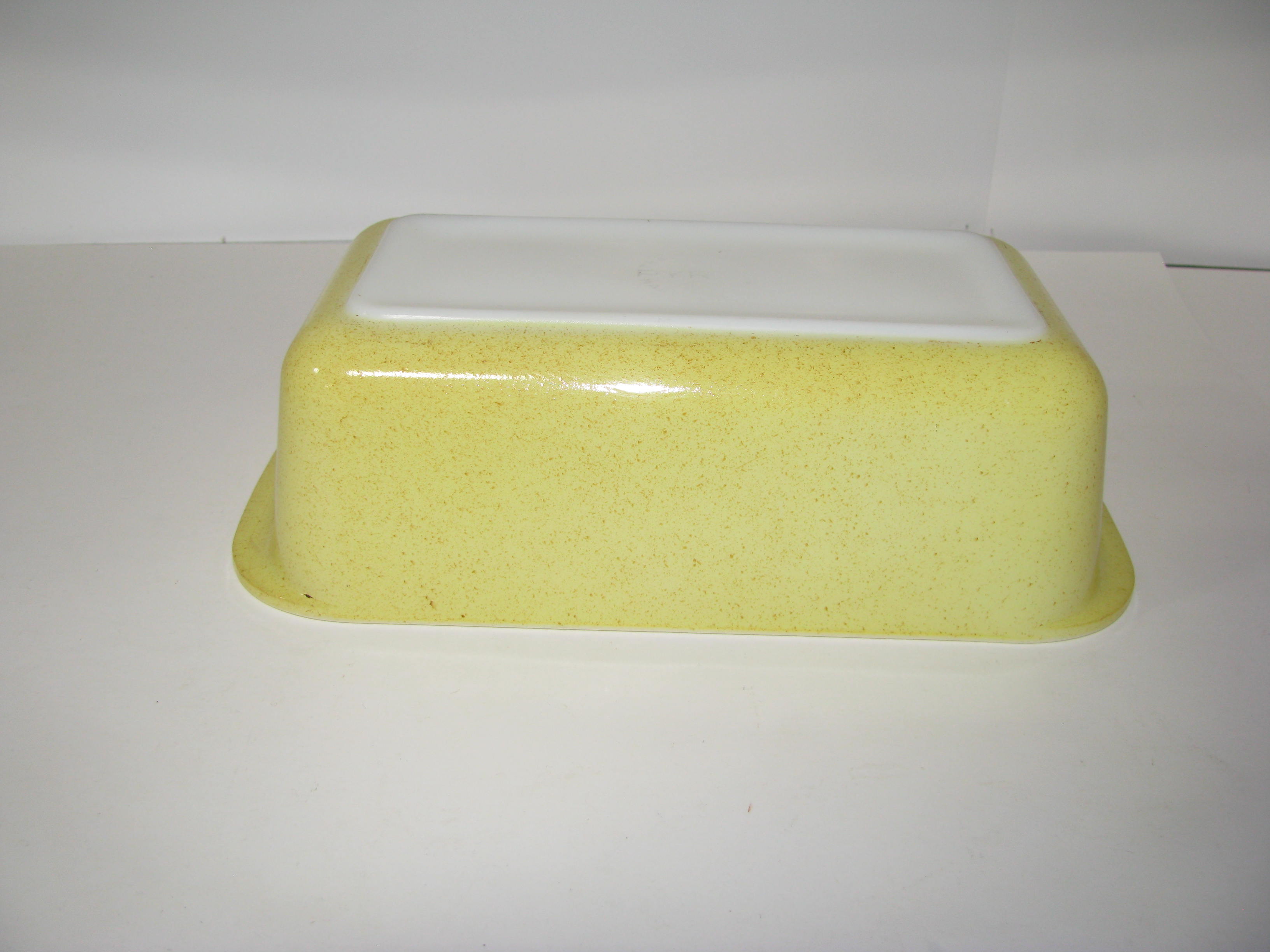 Vintage Pyrex Desert Dawn Speckled Yellow Loaf Pan