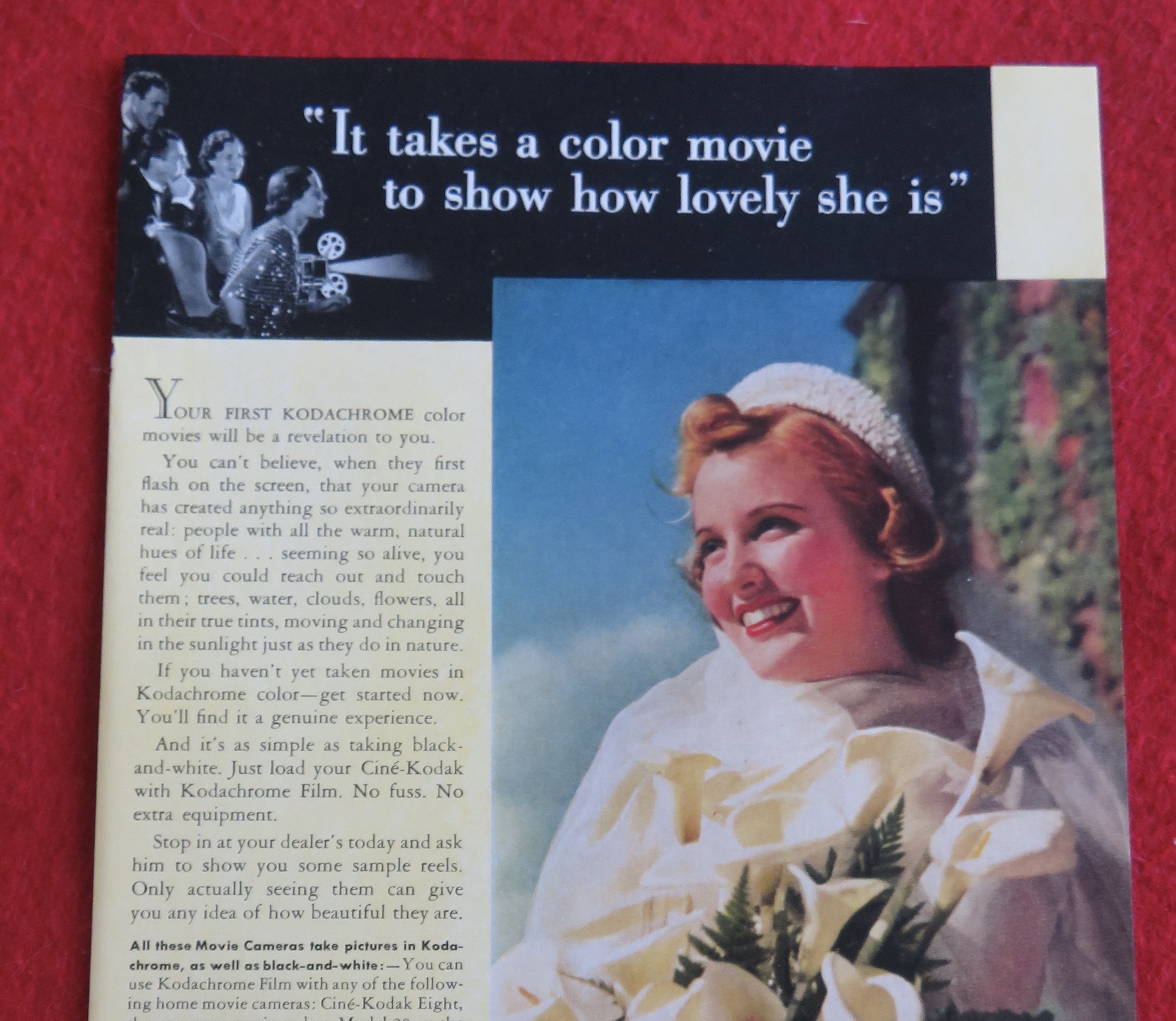 1939 Kodak Kodachrome Film with Lovely Bride