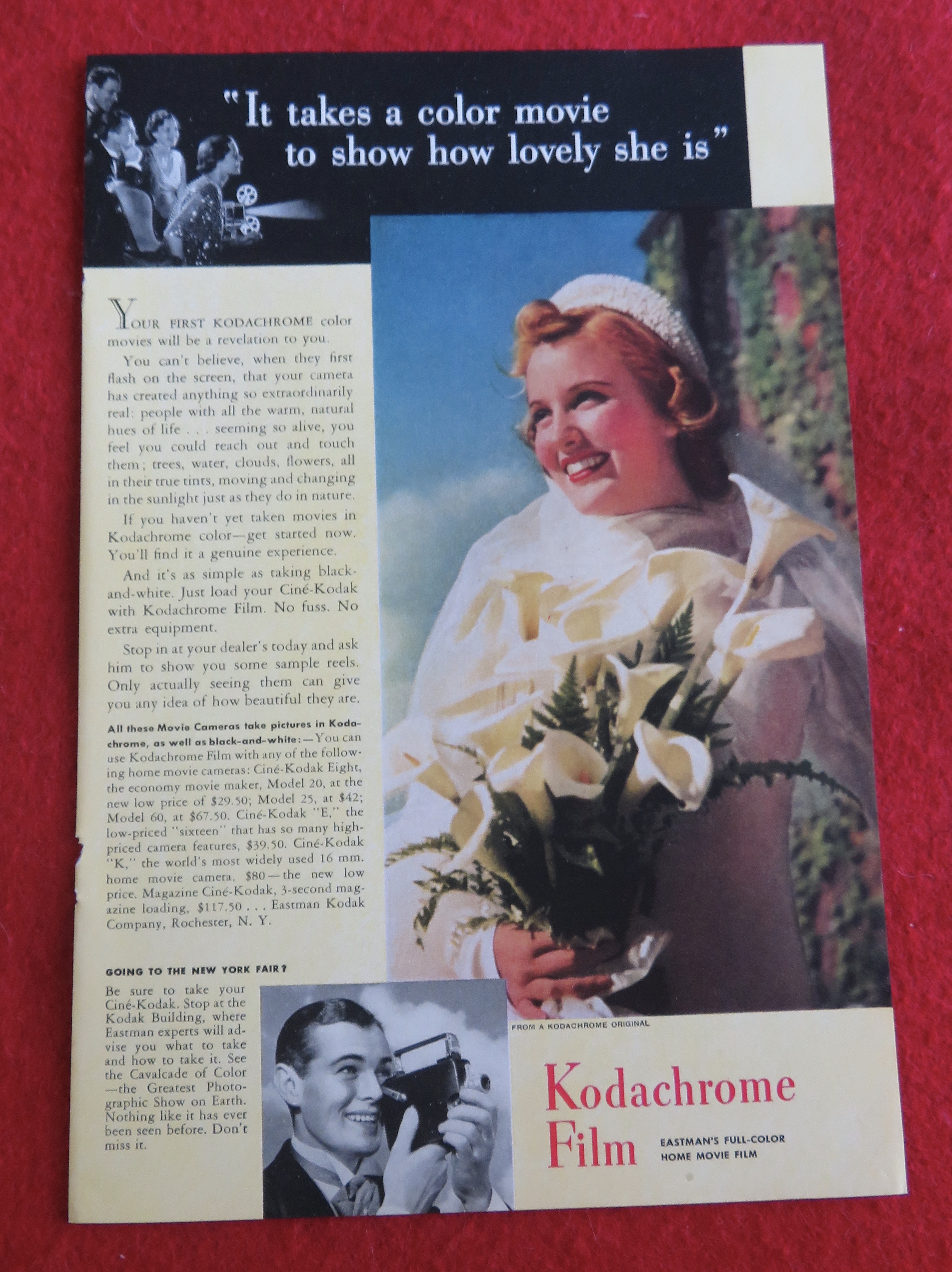 1939 Kodak Kodachrome Film with Lovely Bride