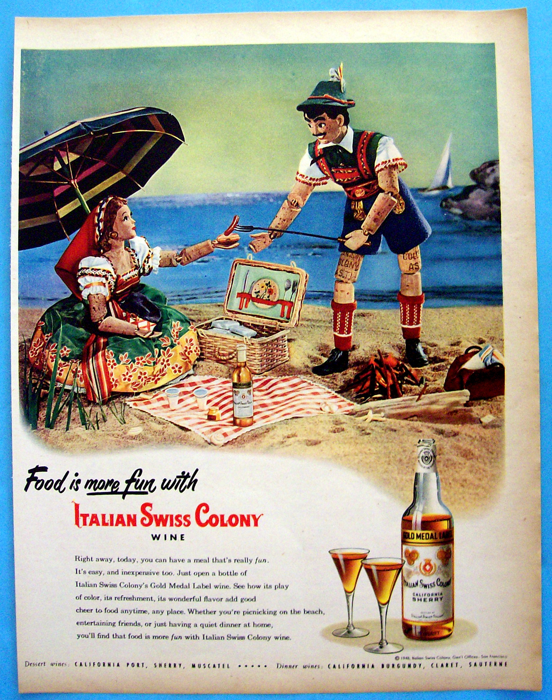 Vintage Ad: 1948 Italian Swiss Colony California Sherry