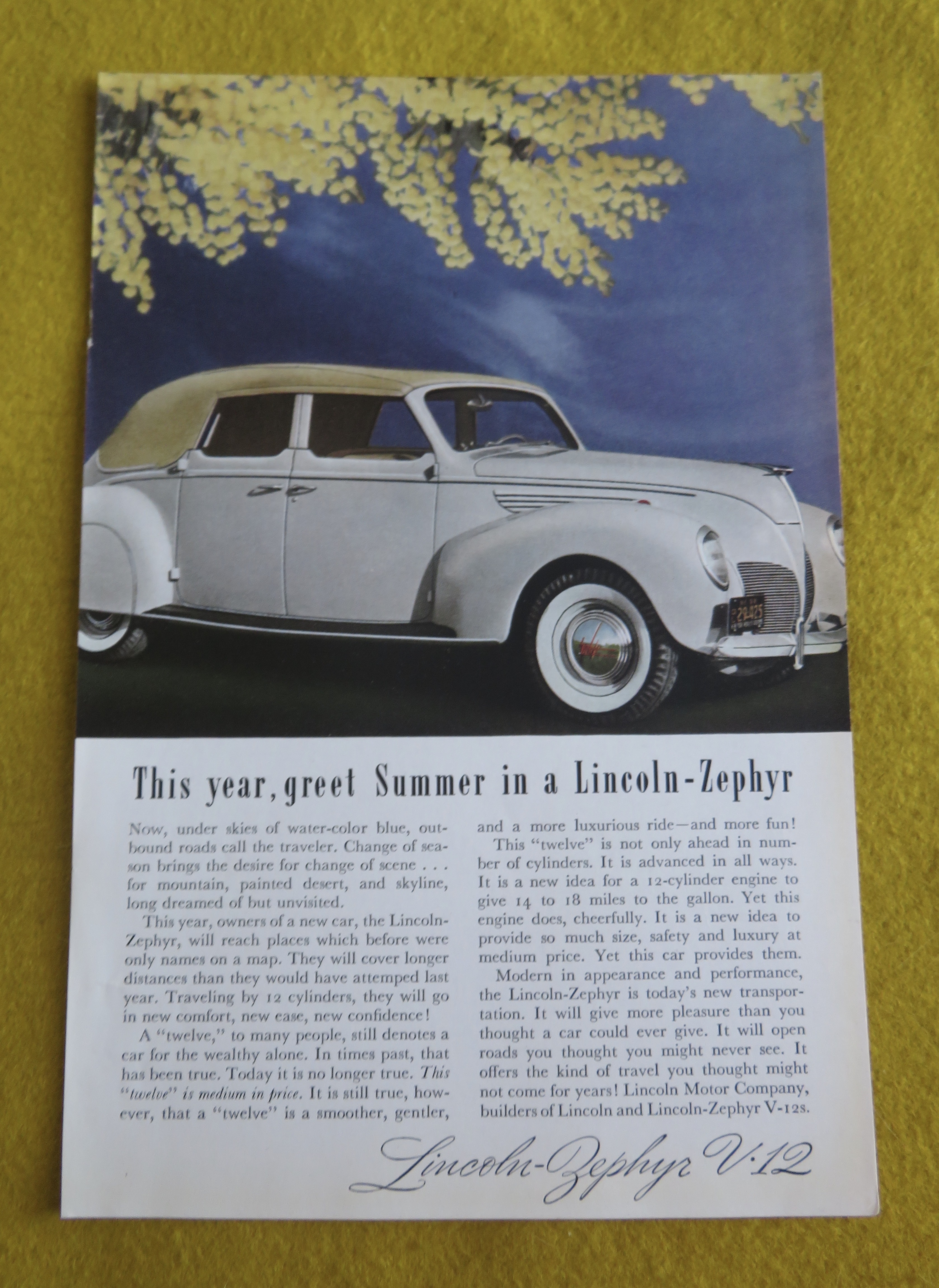 1938 Lincoln Zephyr V-12 with Lovely White Lincoln