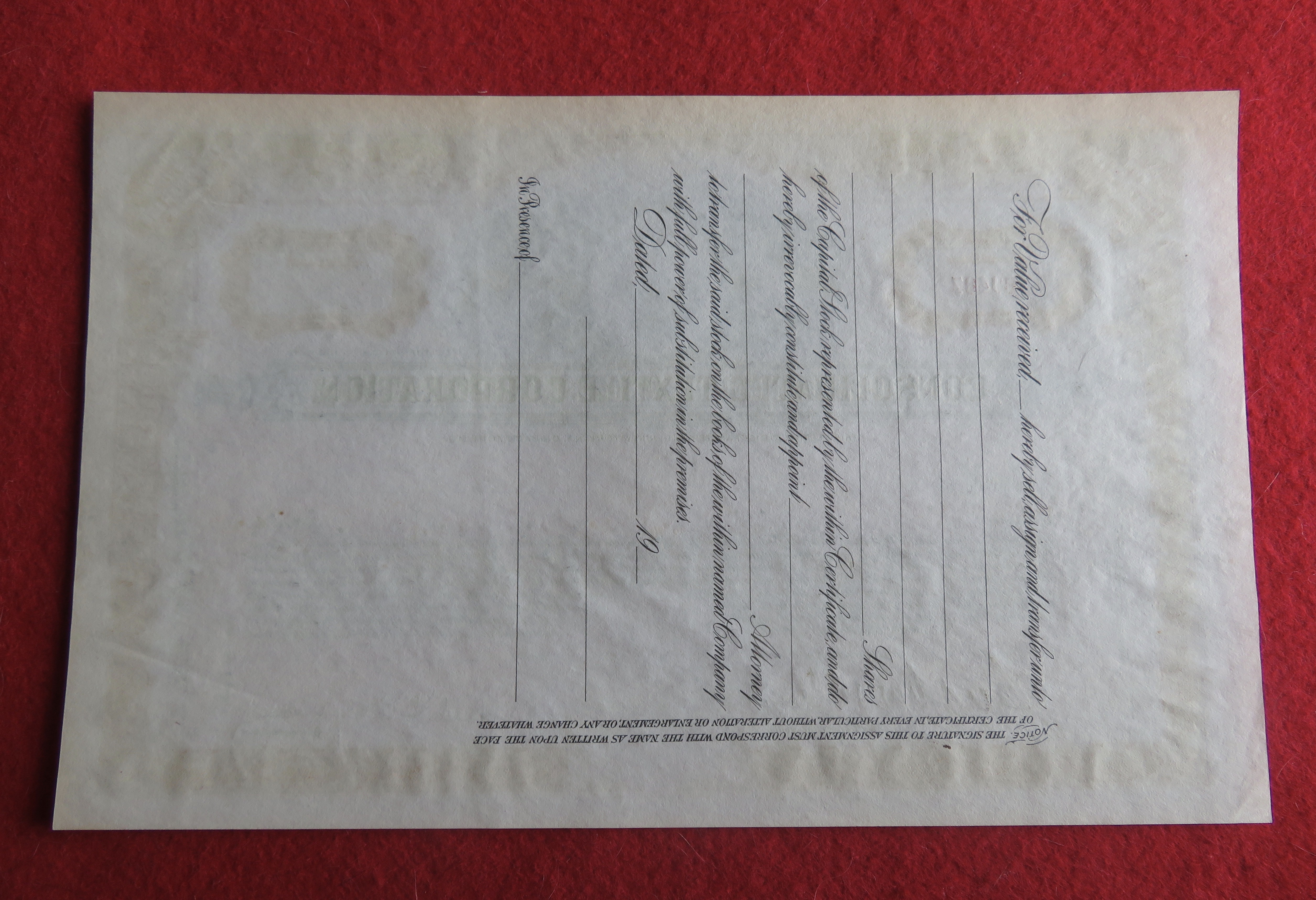 1920's Consolidated Textile Corporation Stock