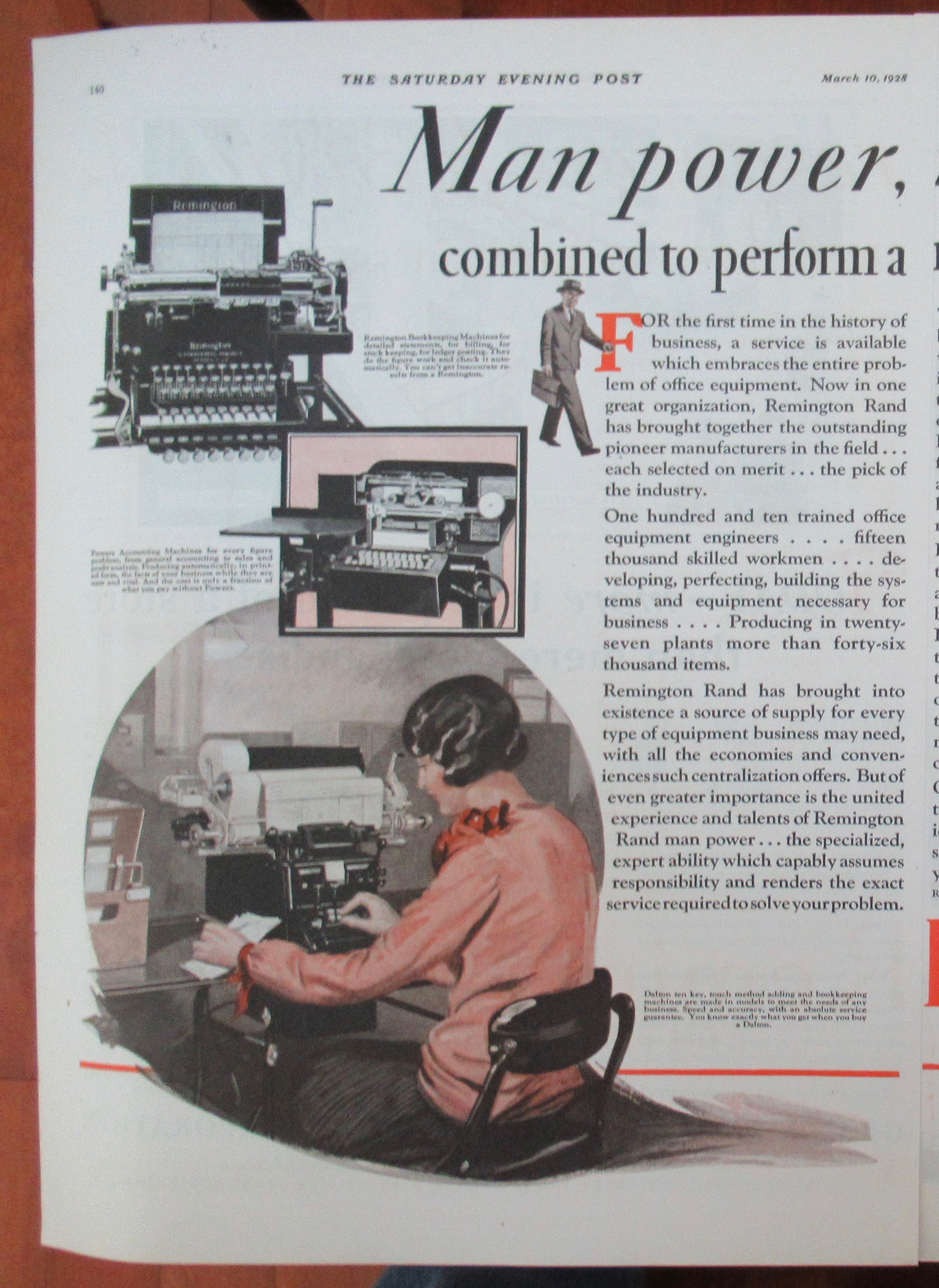 1928 Remington Rand with Man Power Resources