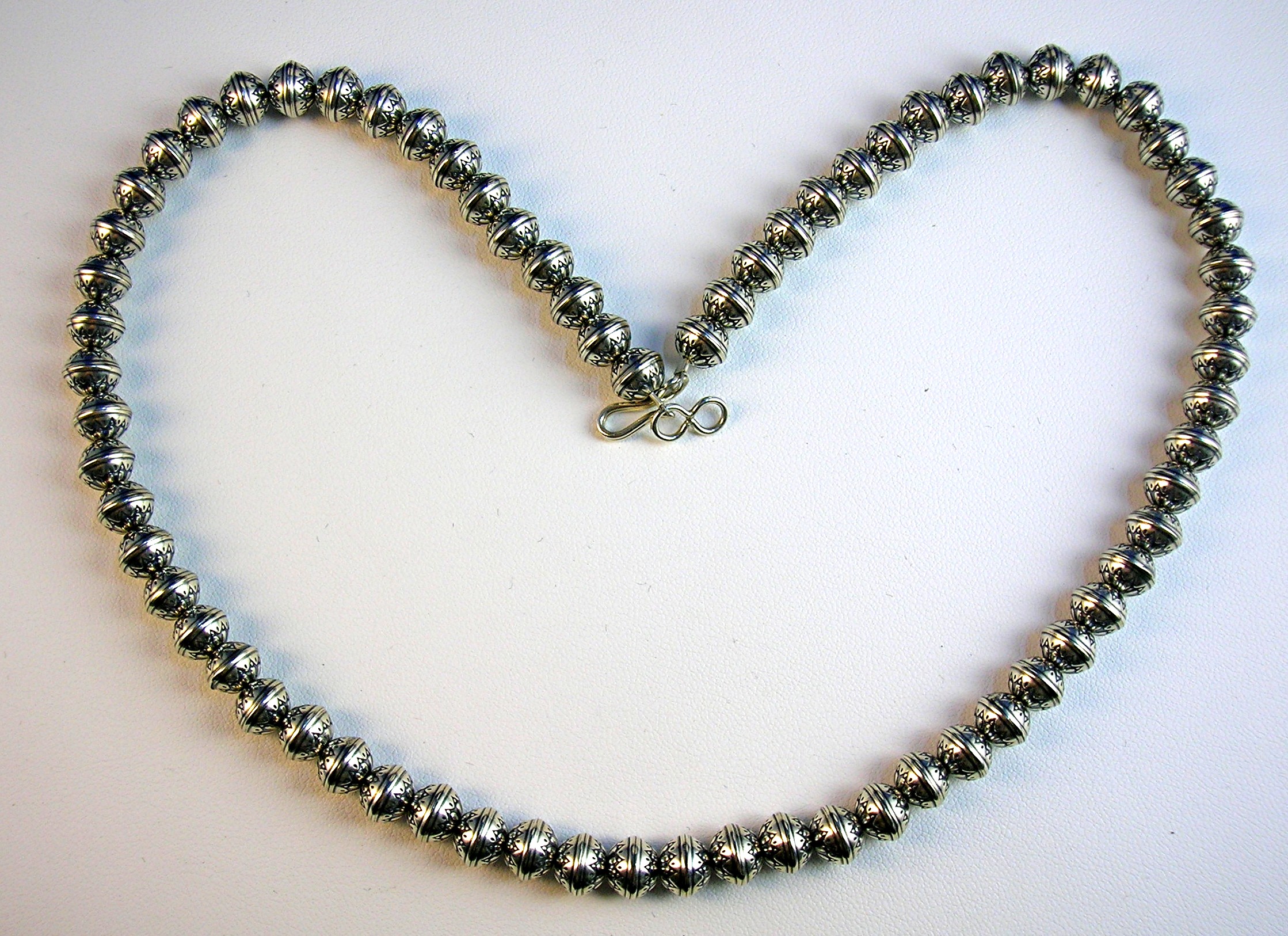Necklace Sterling Silver Machine Beads