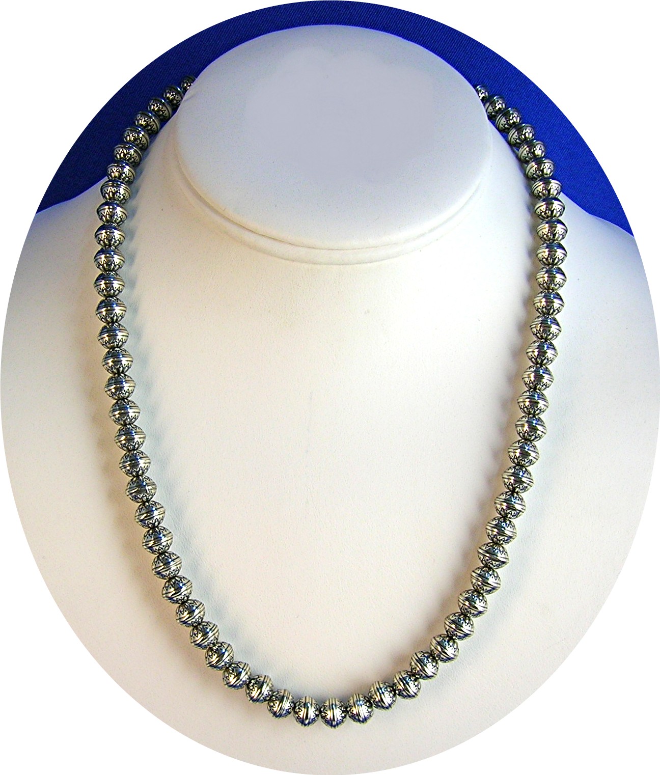 Necklace Sterling Silver Machine Beads