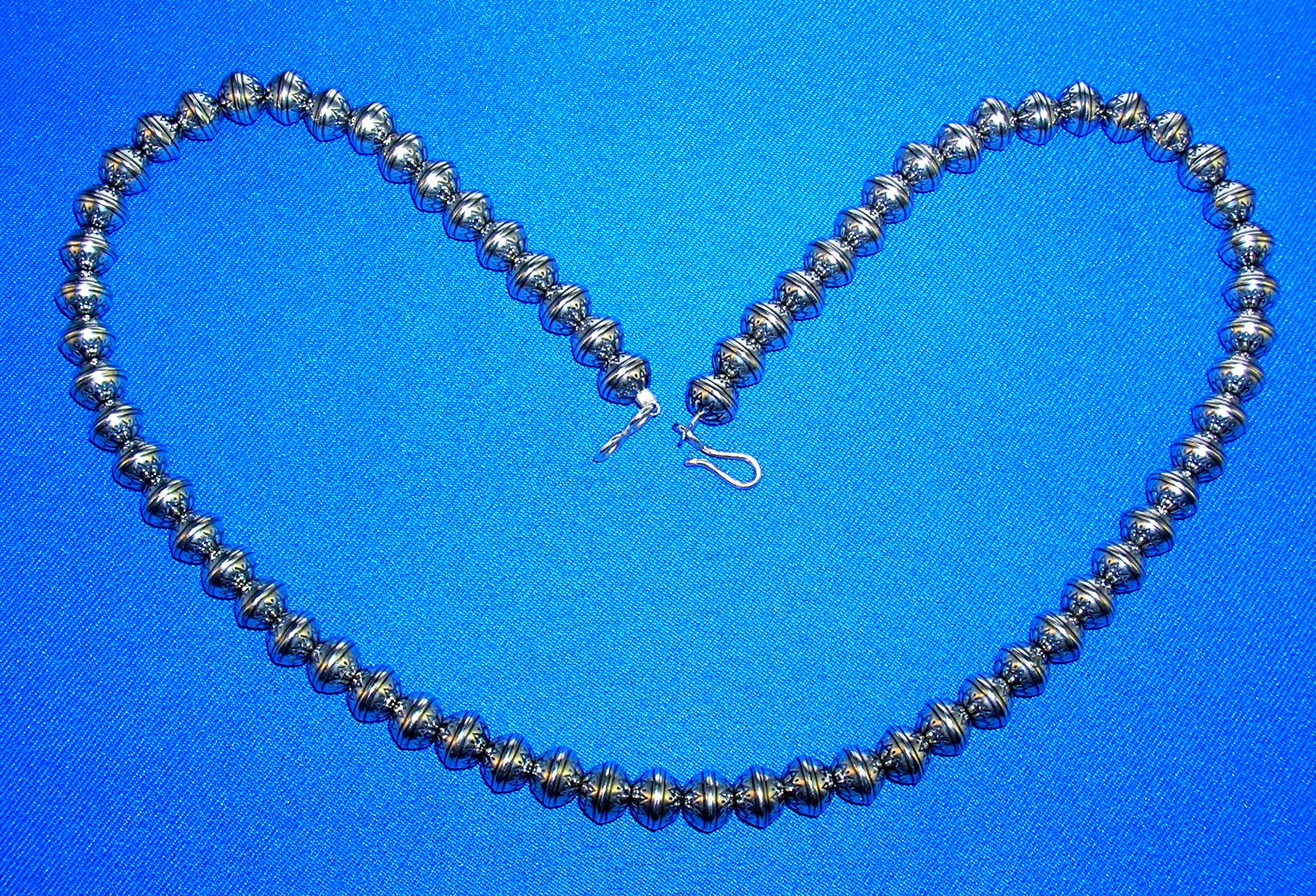Necklace Sterling Silver Machine Beads