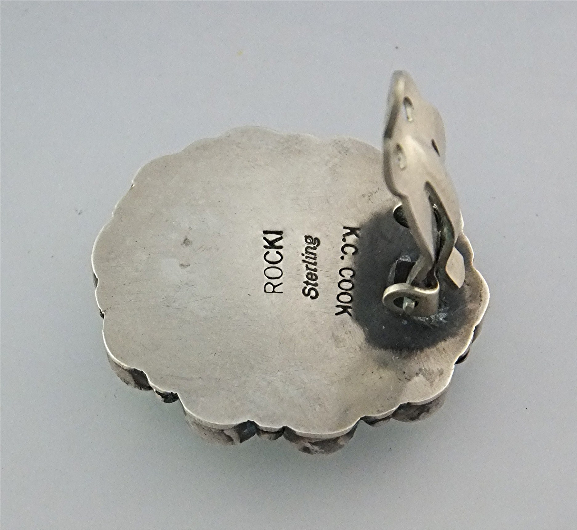 Rocki Gorman Sterling Silver Gaspeite Clip Earrings