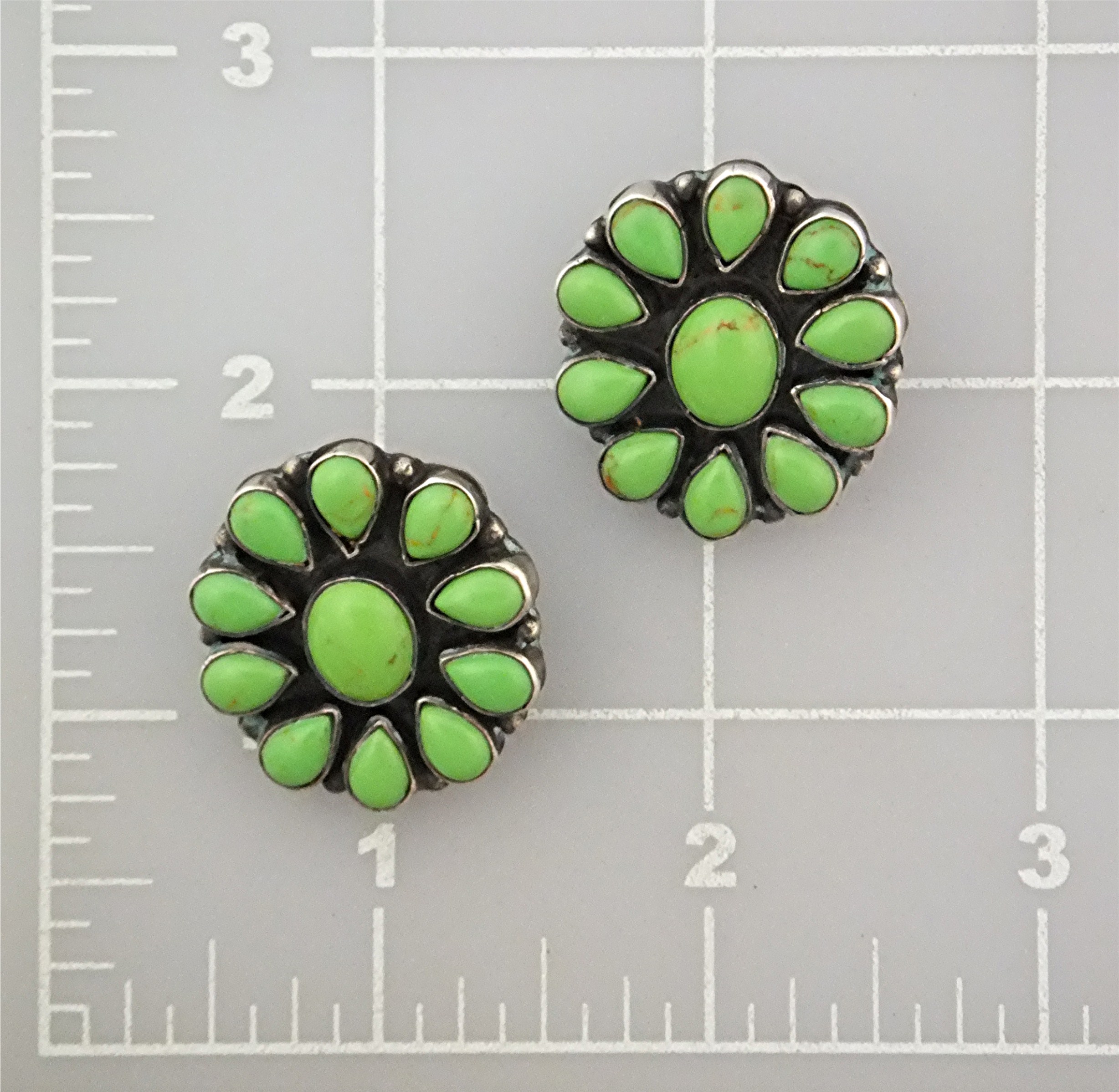 Rocki Gorman Sterling Silver Gaspeite Clip Earrings