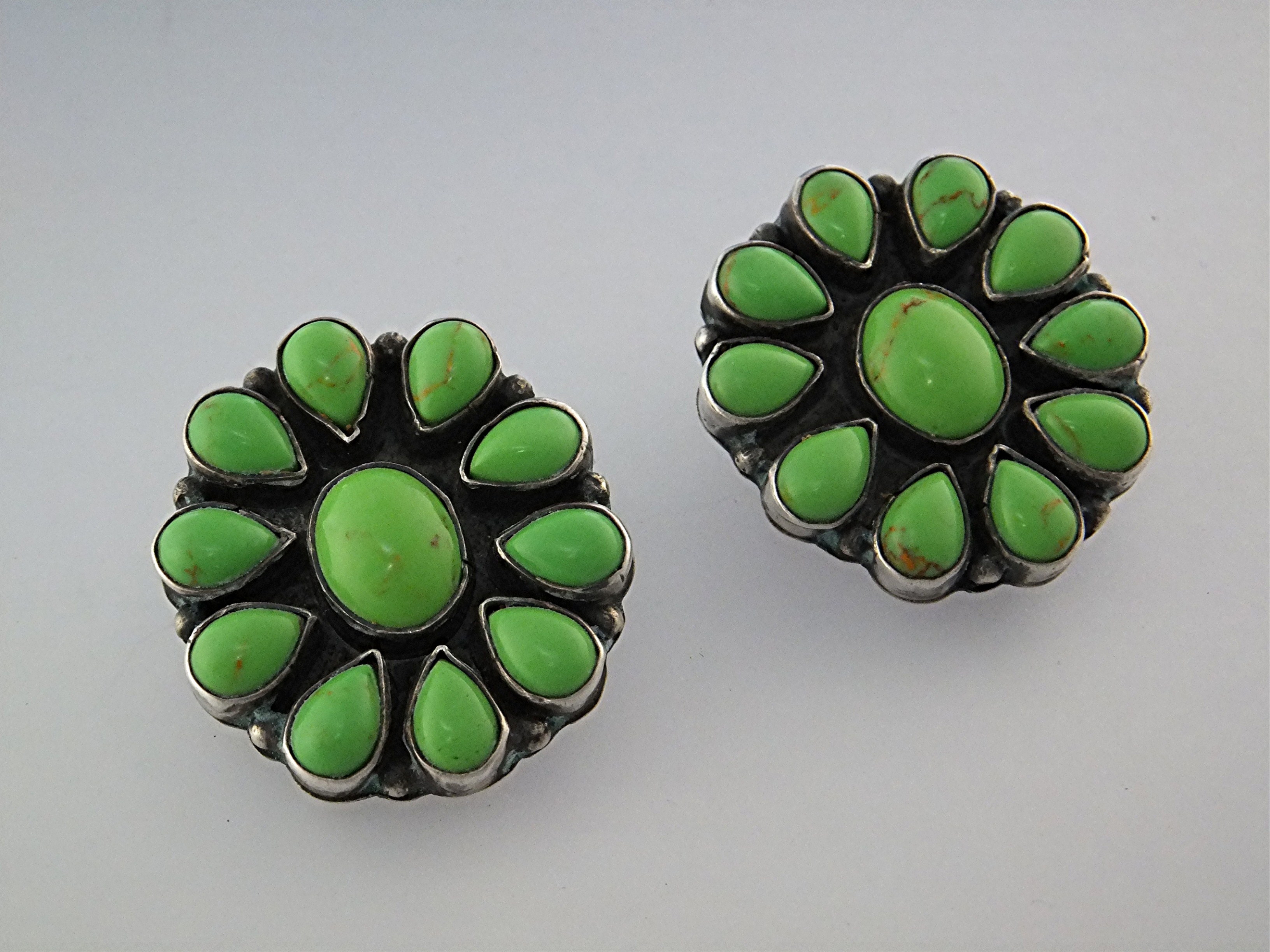 Rocki Gorman Sterling Silver Gaspeite Clip Earrings