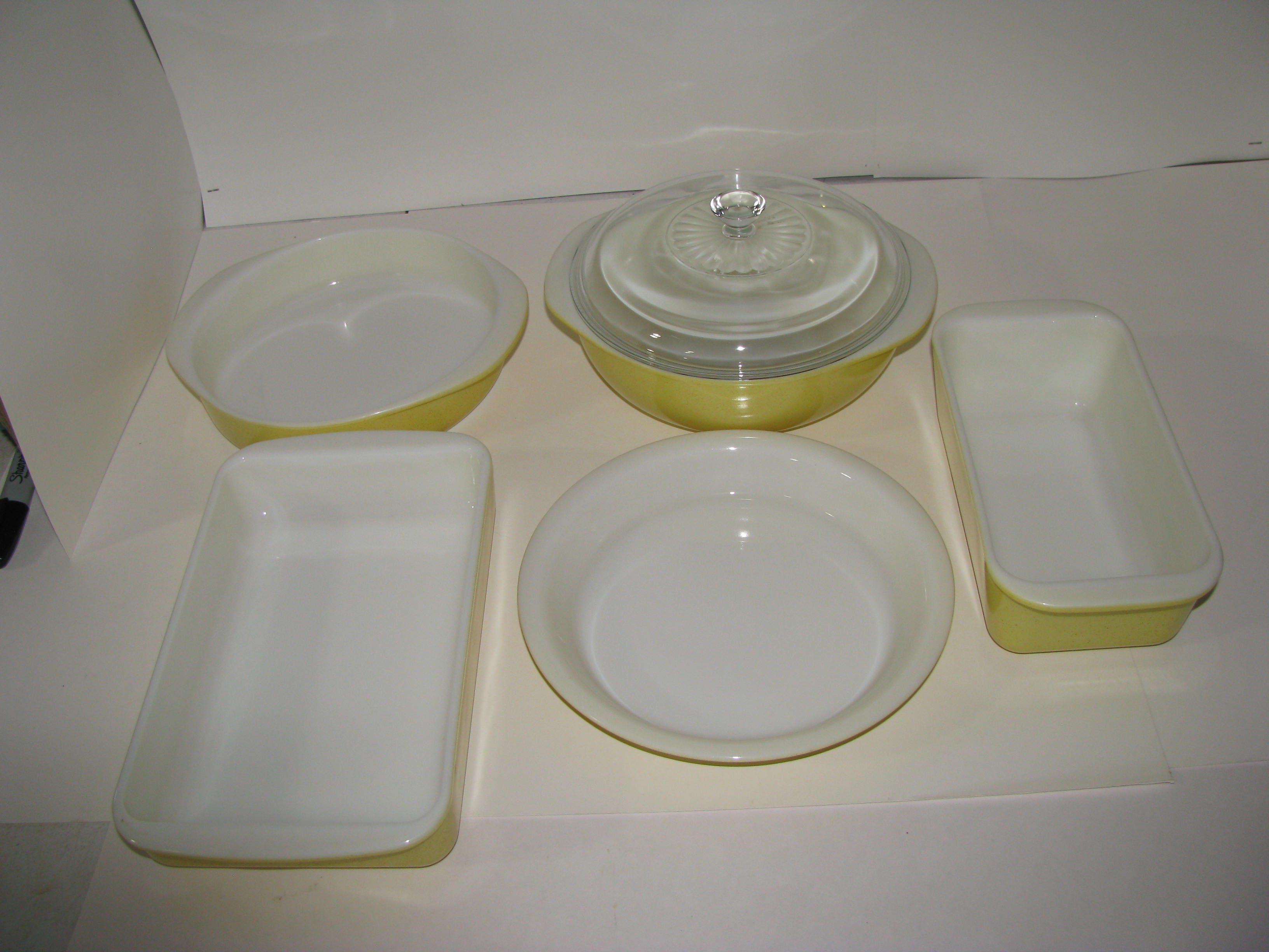 Pyrex Desert Dawn Speckled Yellow Bakeware 6- Piece Set