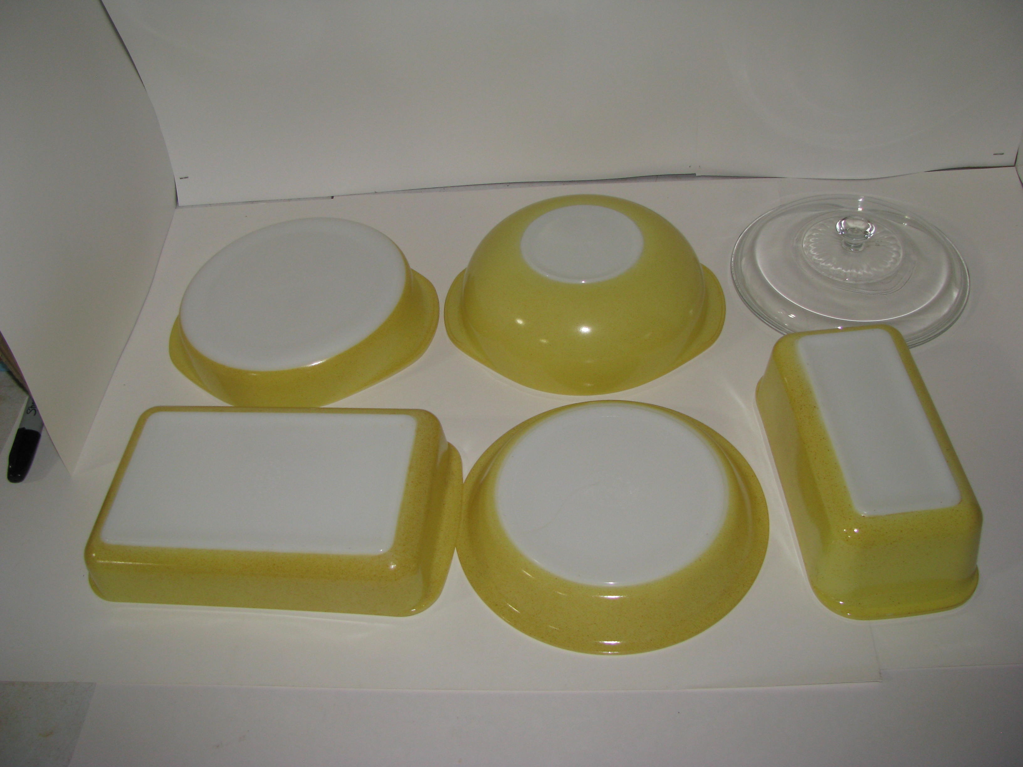 Pyrex Desert Dawn Speckled Yellow Bakeware 6- Piece Set