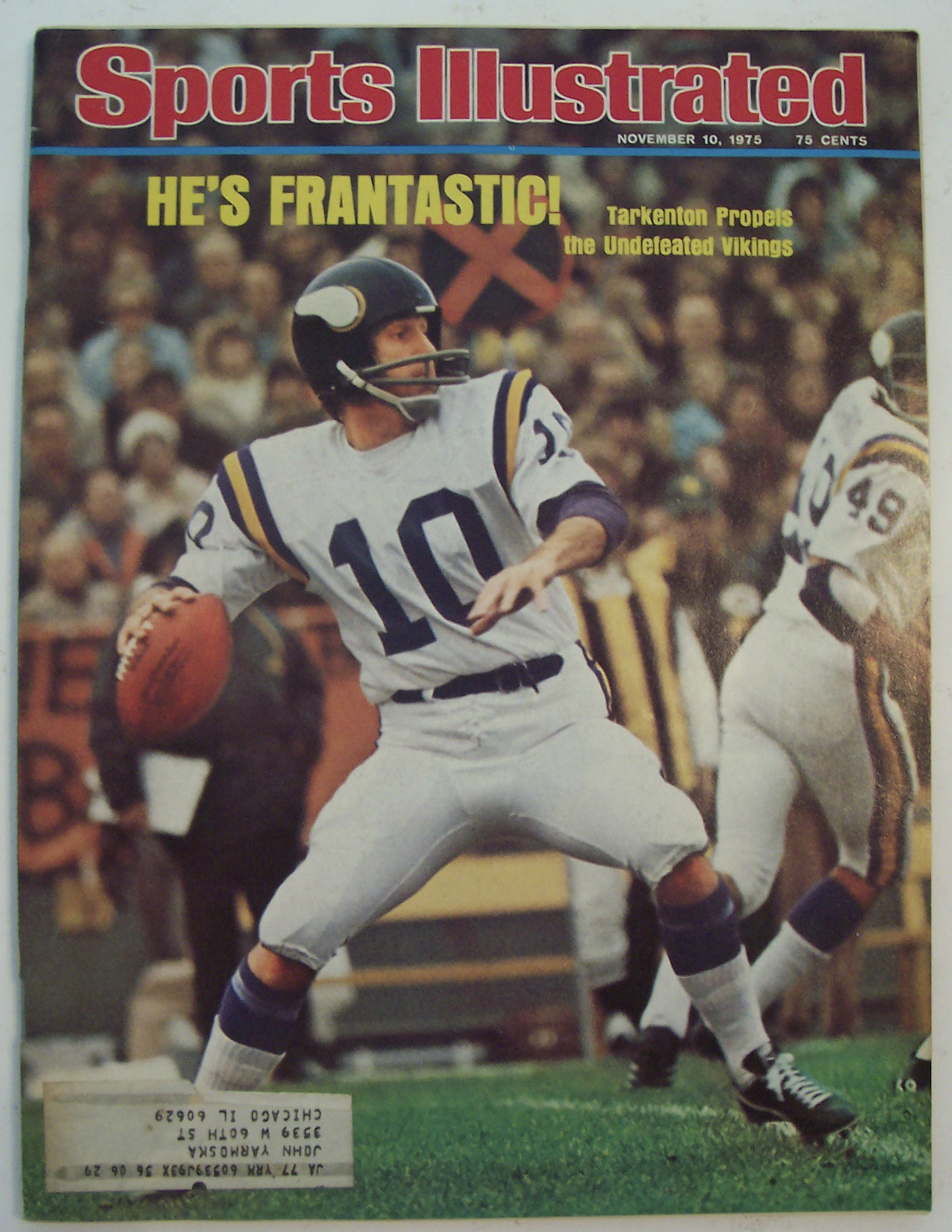 Sports Illustrated Magazine- Nov 10, 1975 -F. Tarkenton