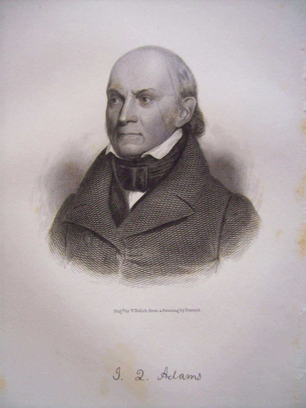 1849 Engraving of President John Quincy Adams