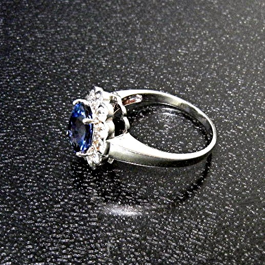 Ring Cornflower Blue Sapphire 2.60 Ct Sterling Silver