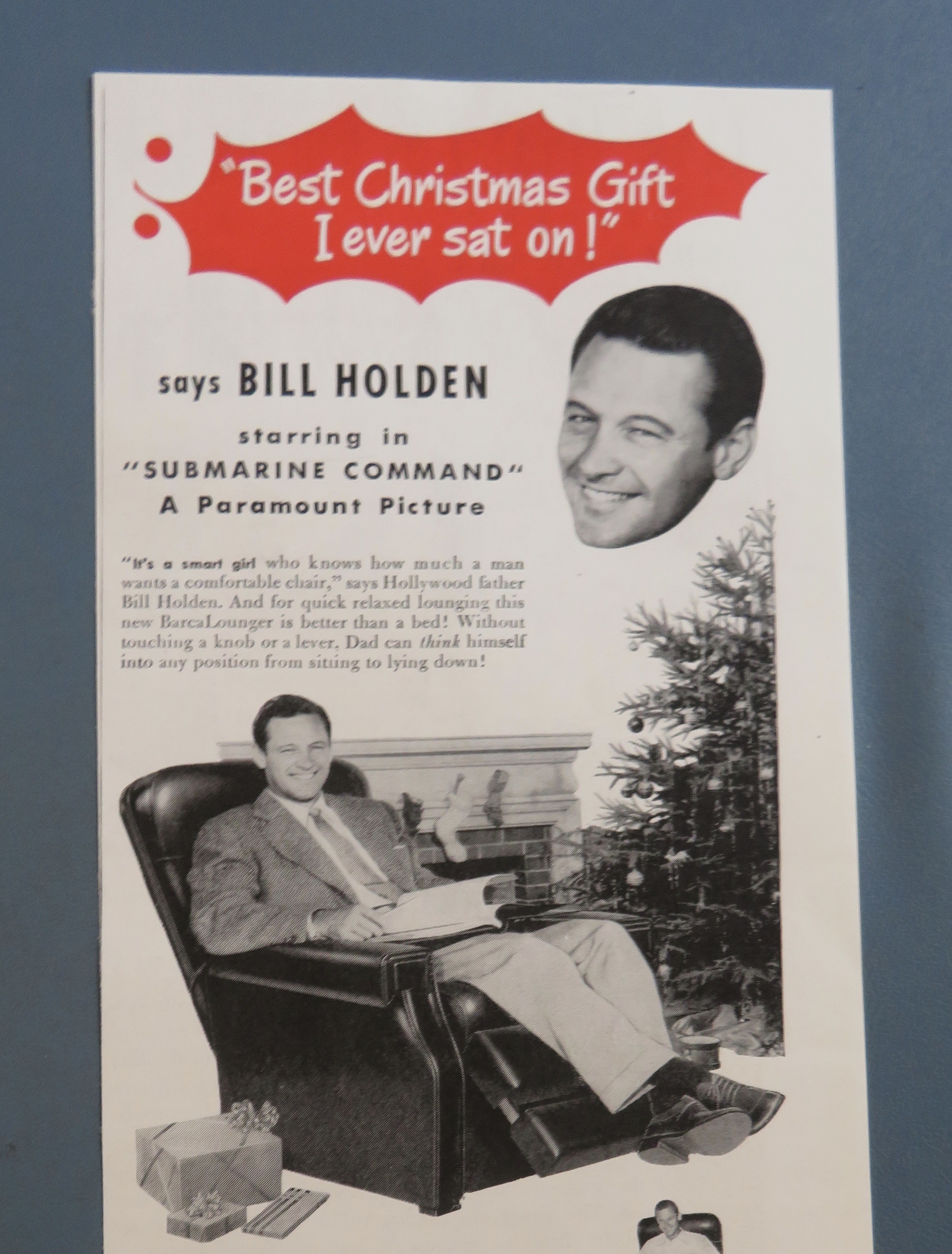 1951 BarcaLounger Recliner with Star Bill Holden