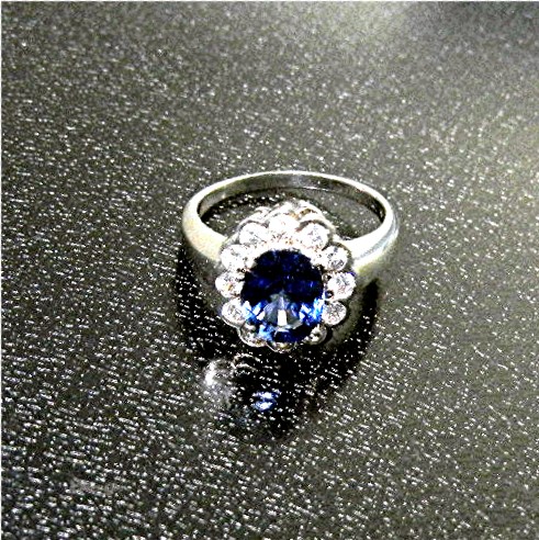 Ring Cornflower Blue Sapphire 2.60 Ct Sterling Silver