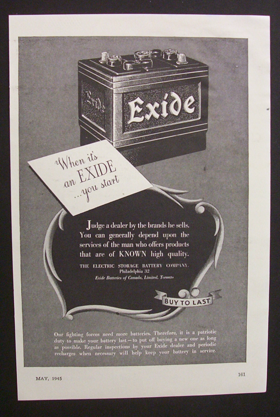 1945 Exide Battery