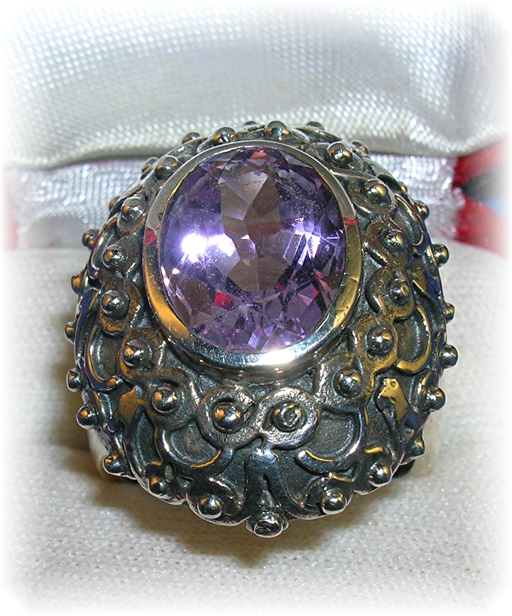 Sterling Silver 5ct Amethyst Ring India