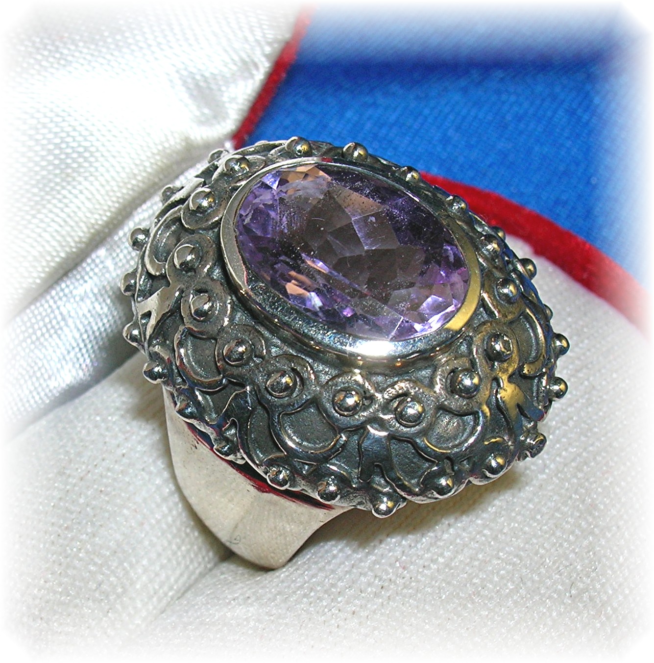 Sterling Silver 5ct Amethyst Ring India