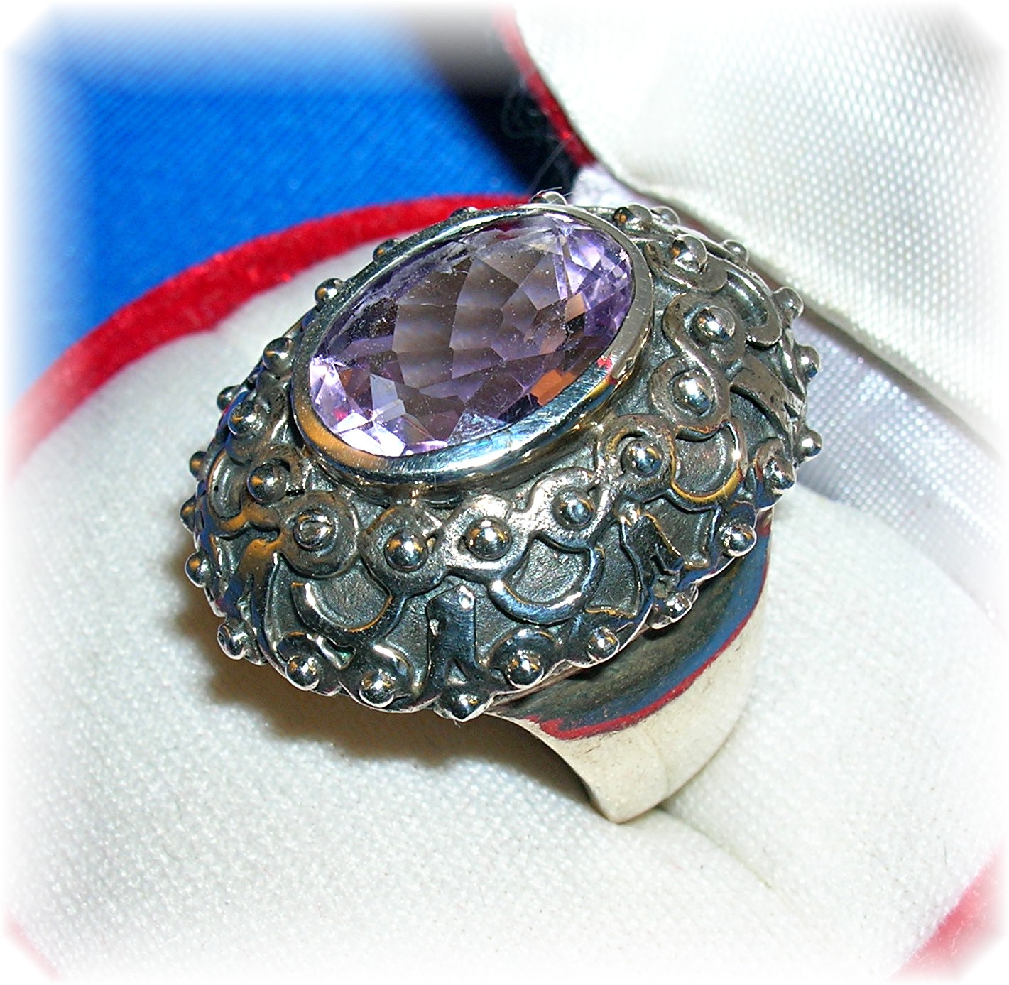Sterling Silver 5ct Amethyst Ring India