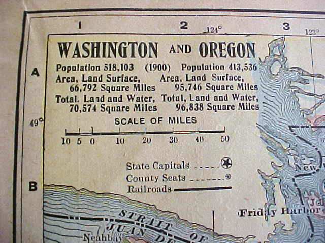 MAP Washington Oregon Arizona New Mexico 1901