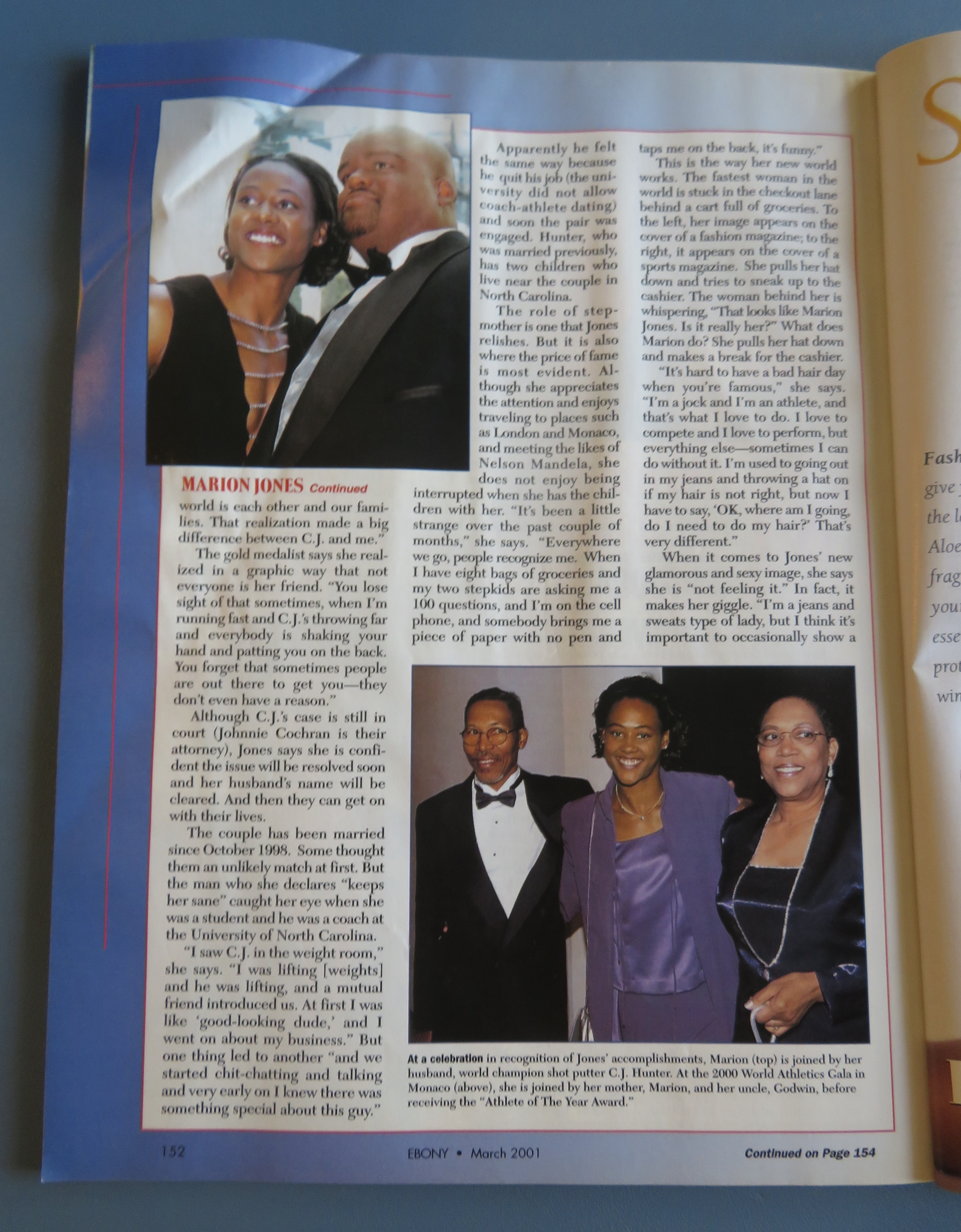 Ebony Magazine - March 2001 - Marion Jones