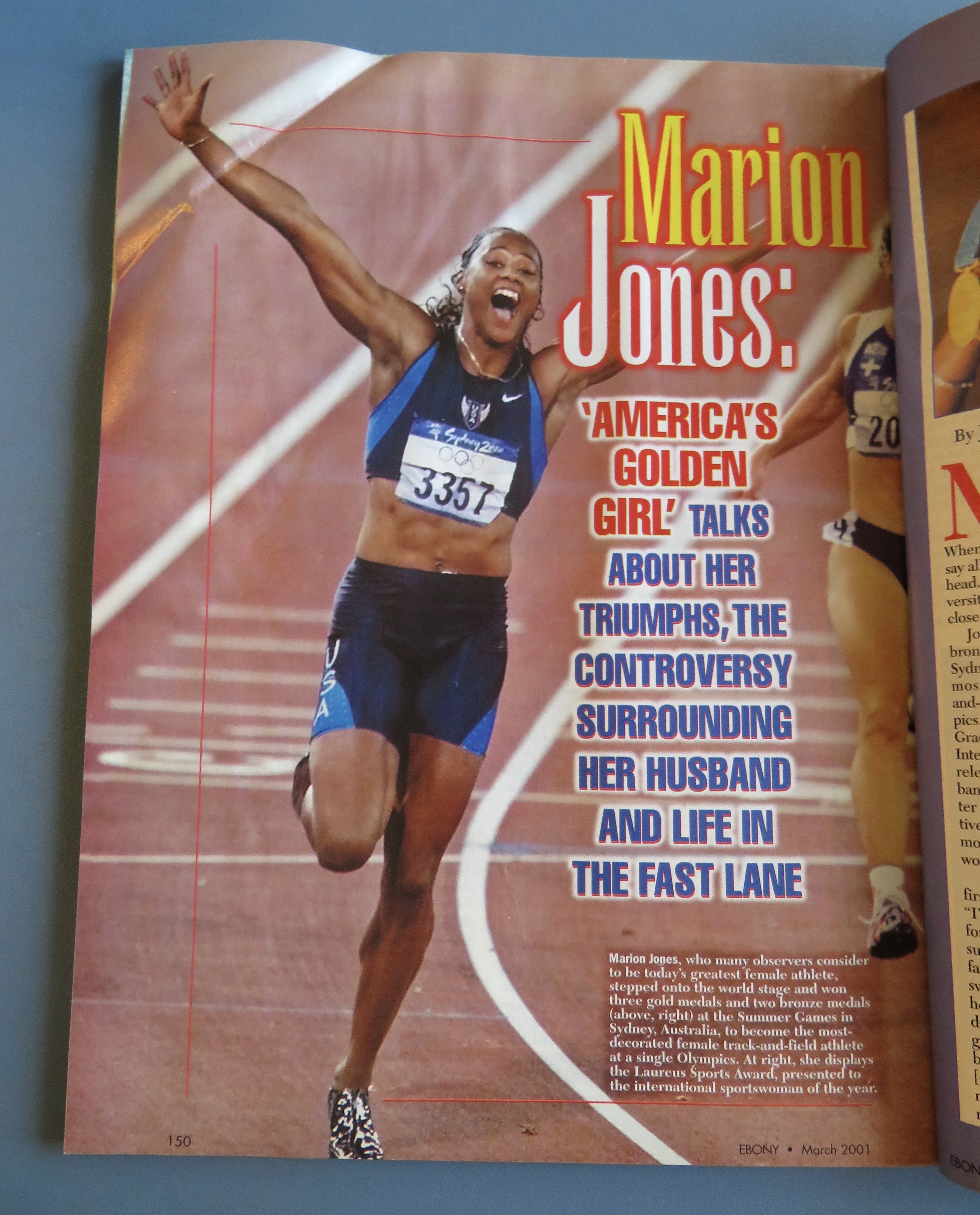Ebony Magazine - March 2001 - Marion Jones