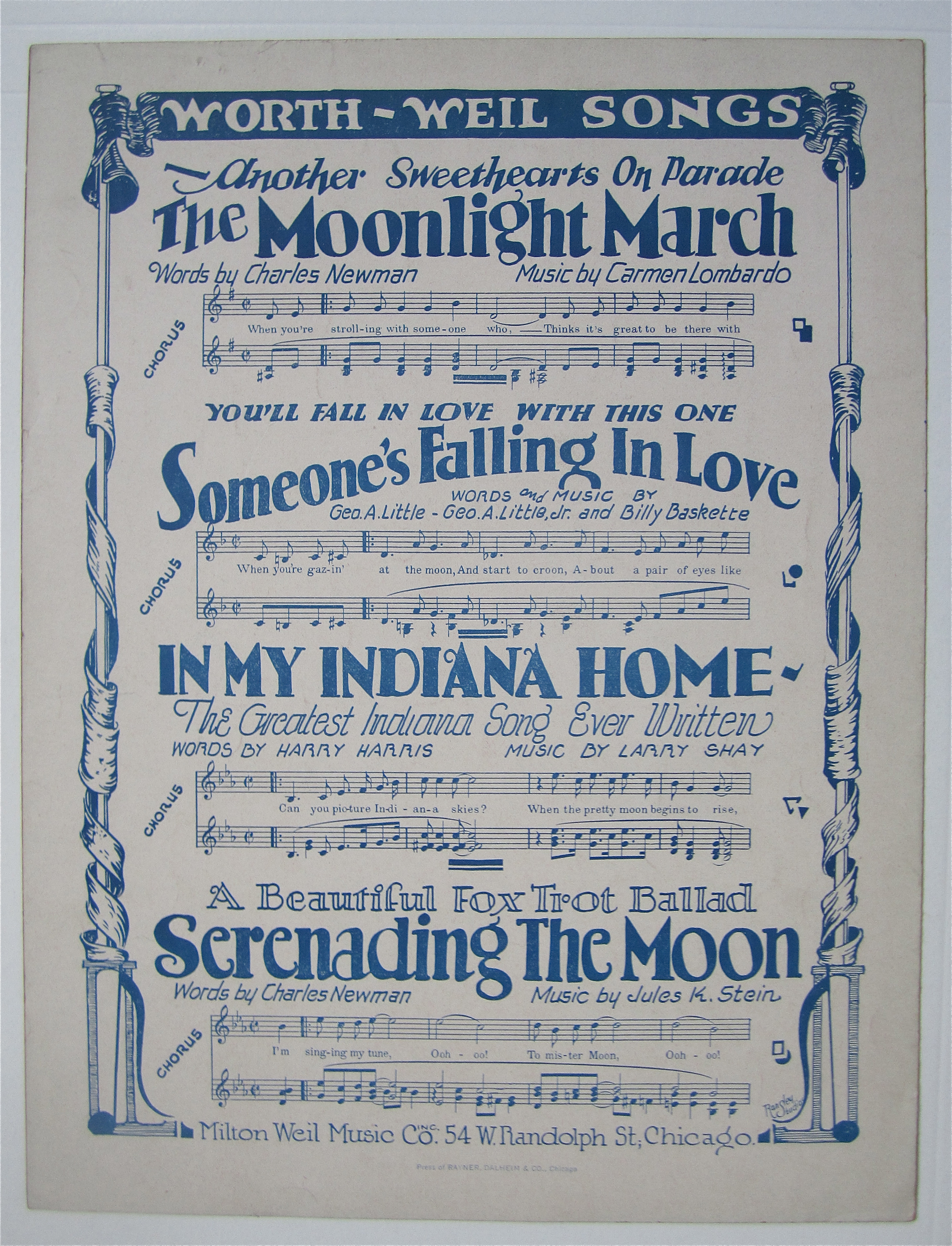 Sheet Music 1930 Sweetheart Trail