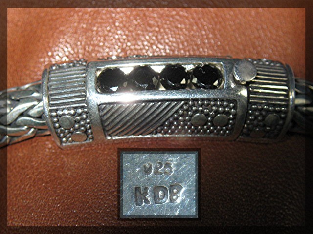 Natural Black Zircon Sterling Silver Bracelet Peggy V