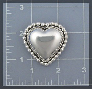 Sterling Silver Heart Brooch Pendant Mexico C 926