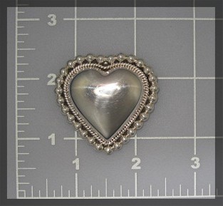 Sterling Silver Heart Brooch Pendant Mexico C 926