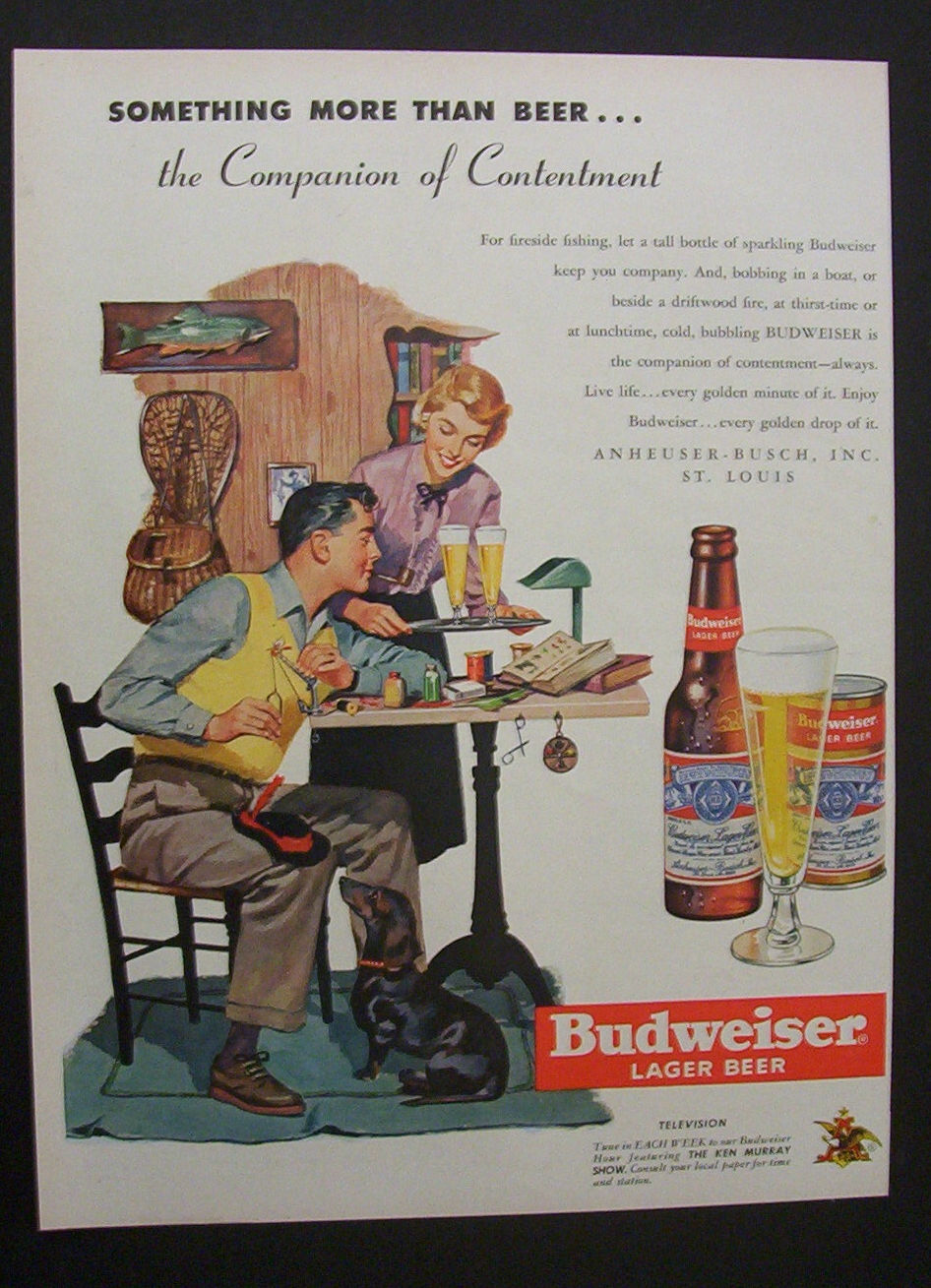 1951 Dual Ad:  Budweiser  Beer  &  1951  Ford