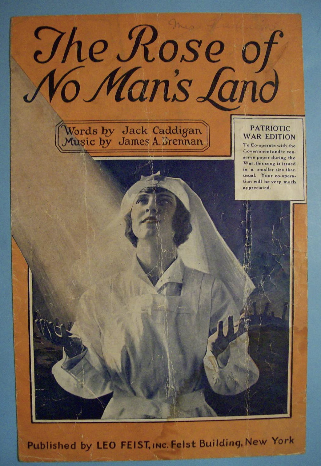 Sheet Music For 1918 The Rose Of No Man's Land