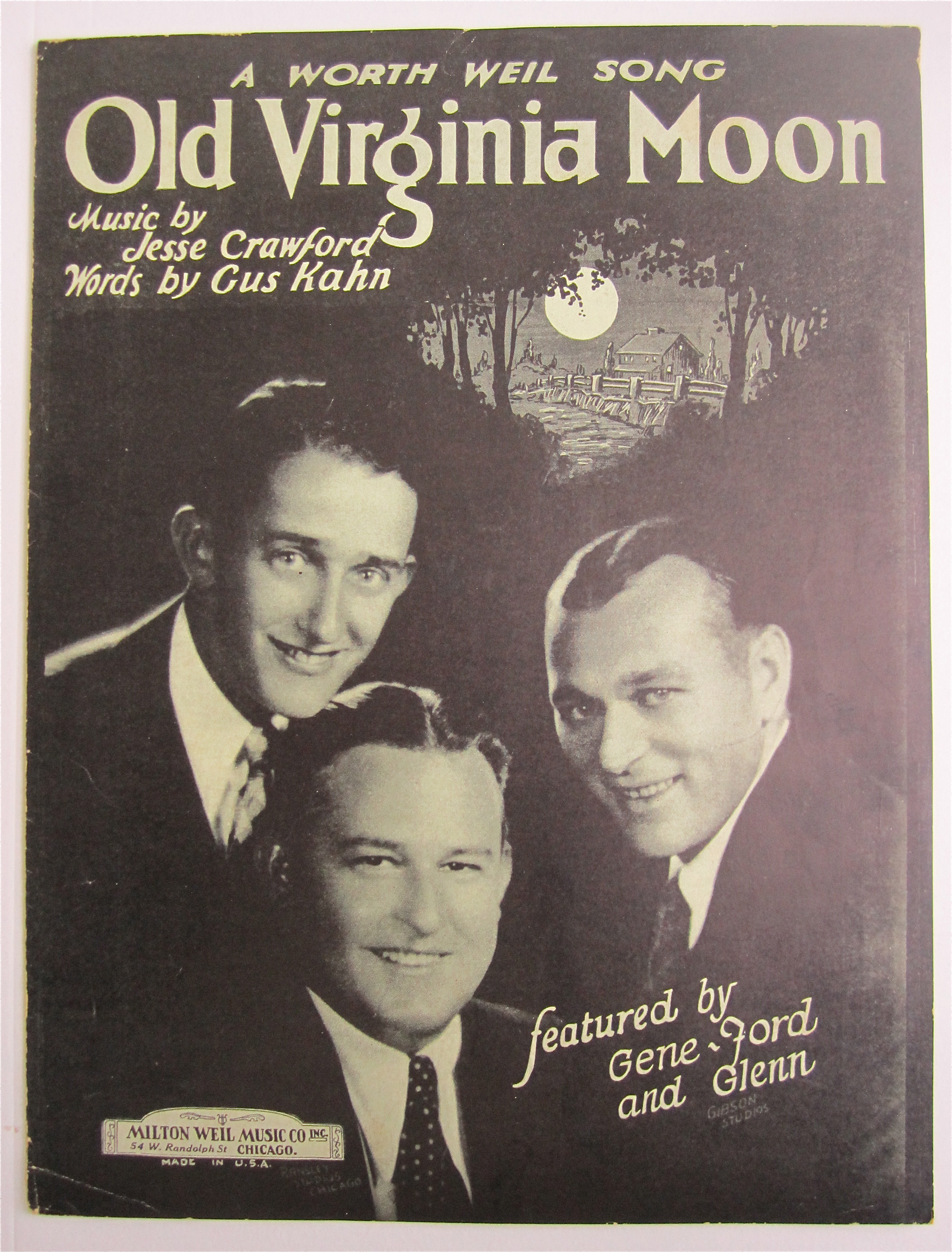 Sheet Music 1924 Old Virginia Moon