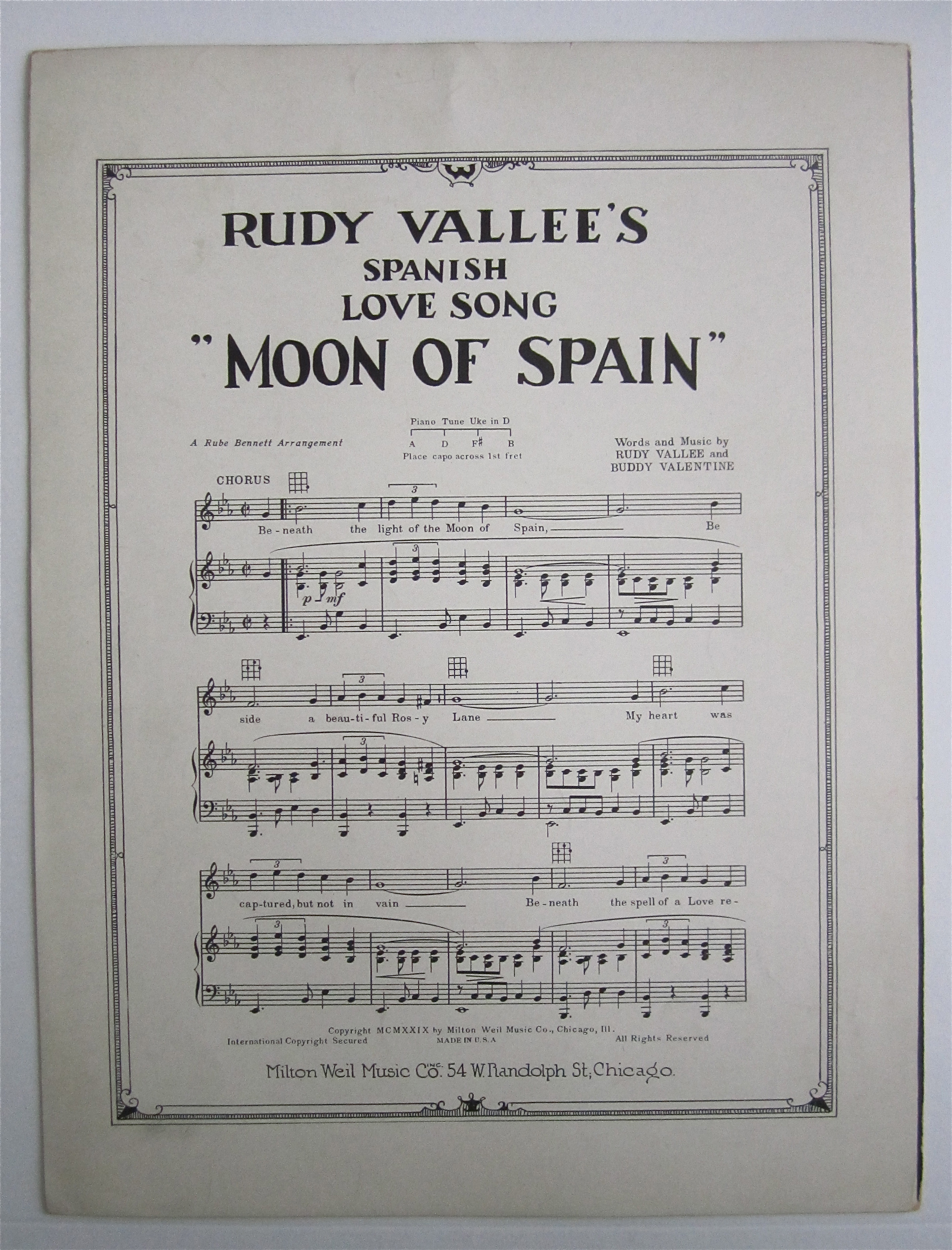 Sheet Music 1924 Old Virginia Moon
