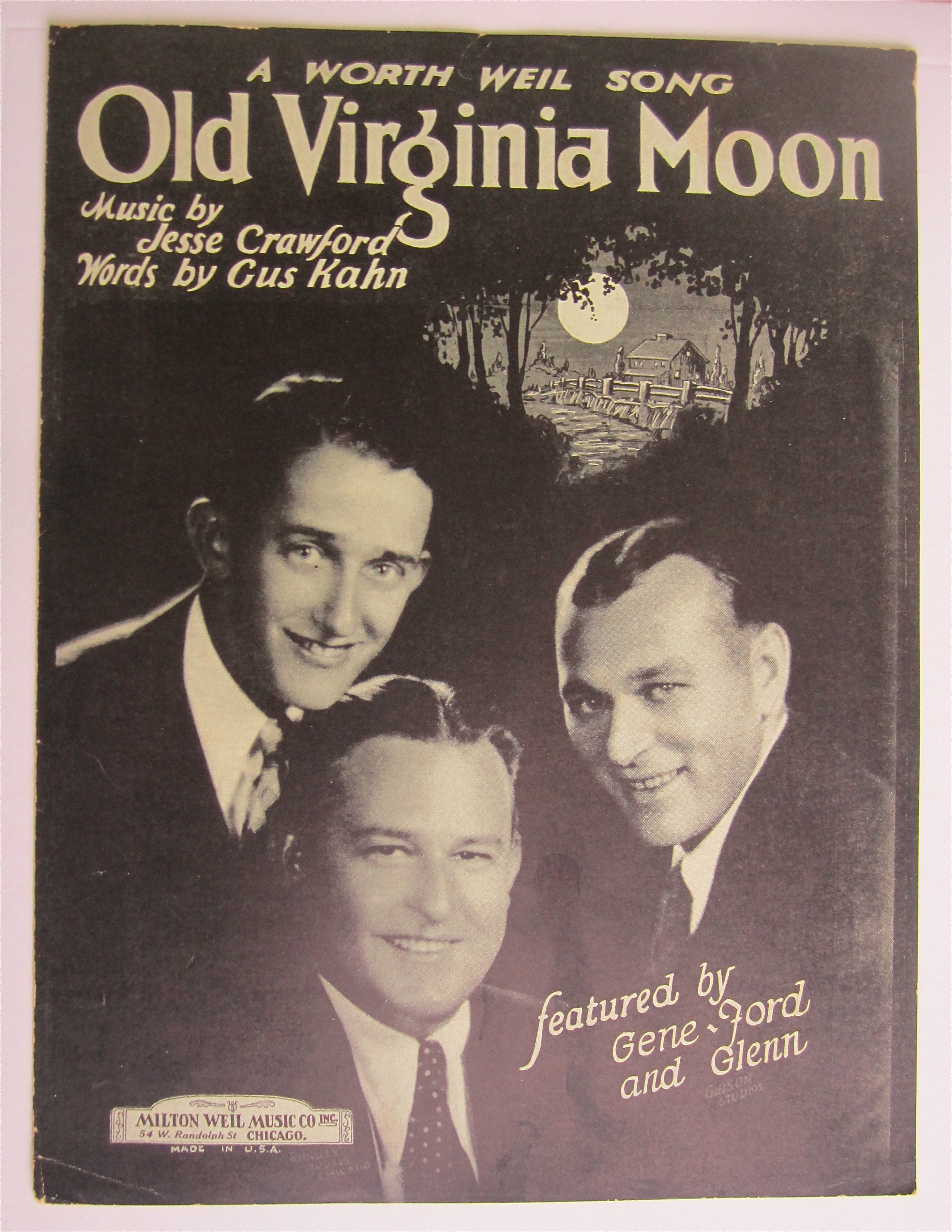 Sheet Music 1924 Old Virginia Moon