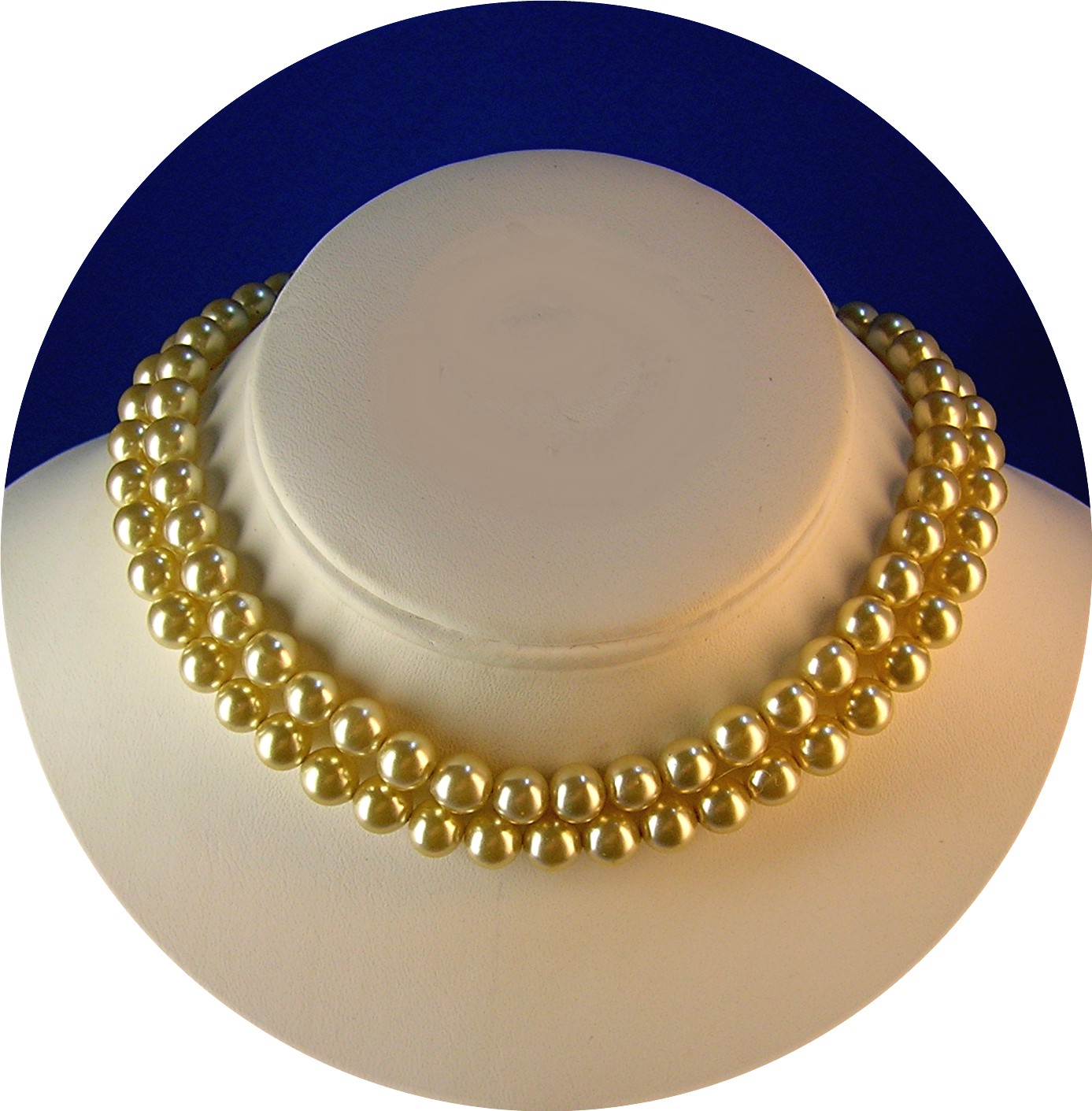 Pearl Double Strand Rhinestone Flower Clasp Necklace