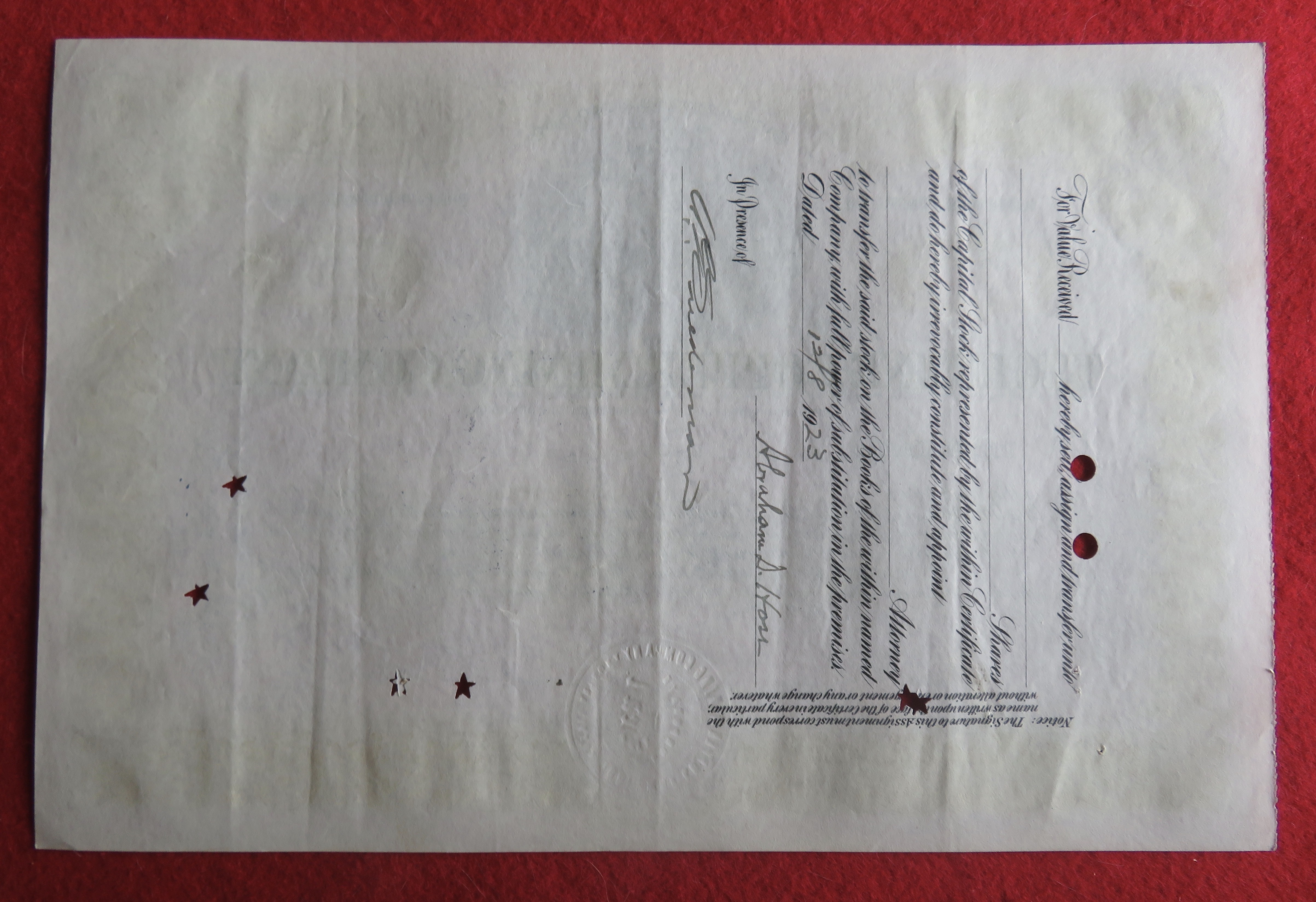 1920 Tuolumne Copper Mining Company Stock Certificate