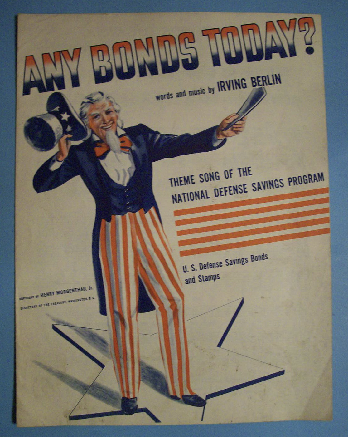 Sheet Music For 1941 Any Bonds Today?