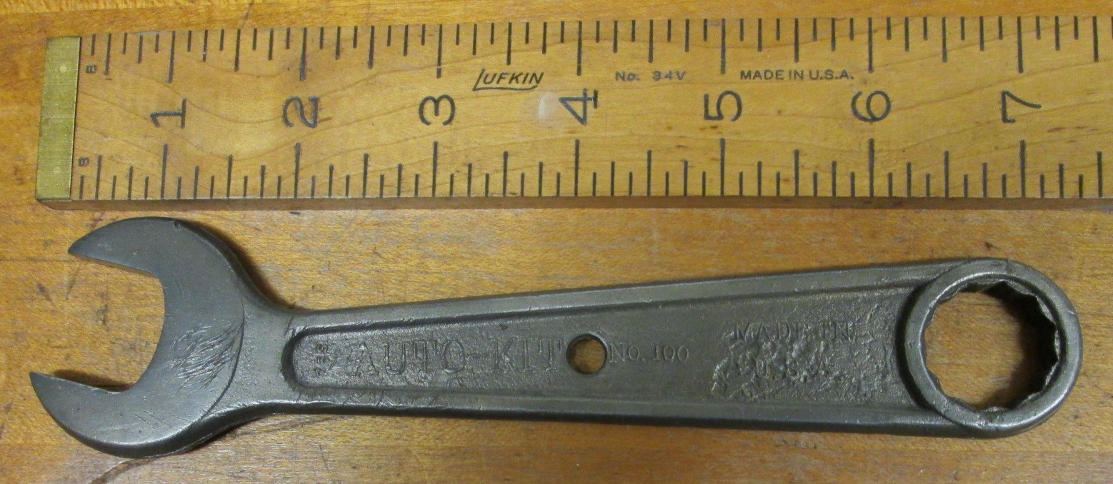 Auto-Kit Wrench Vanadium No. 100 Open End/Box