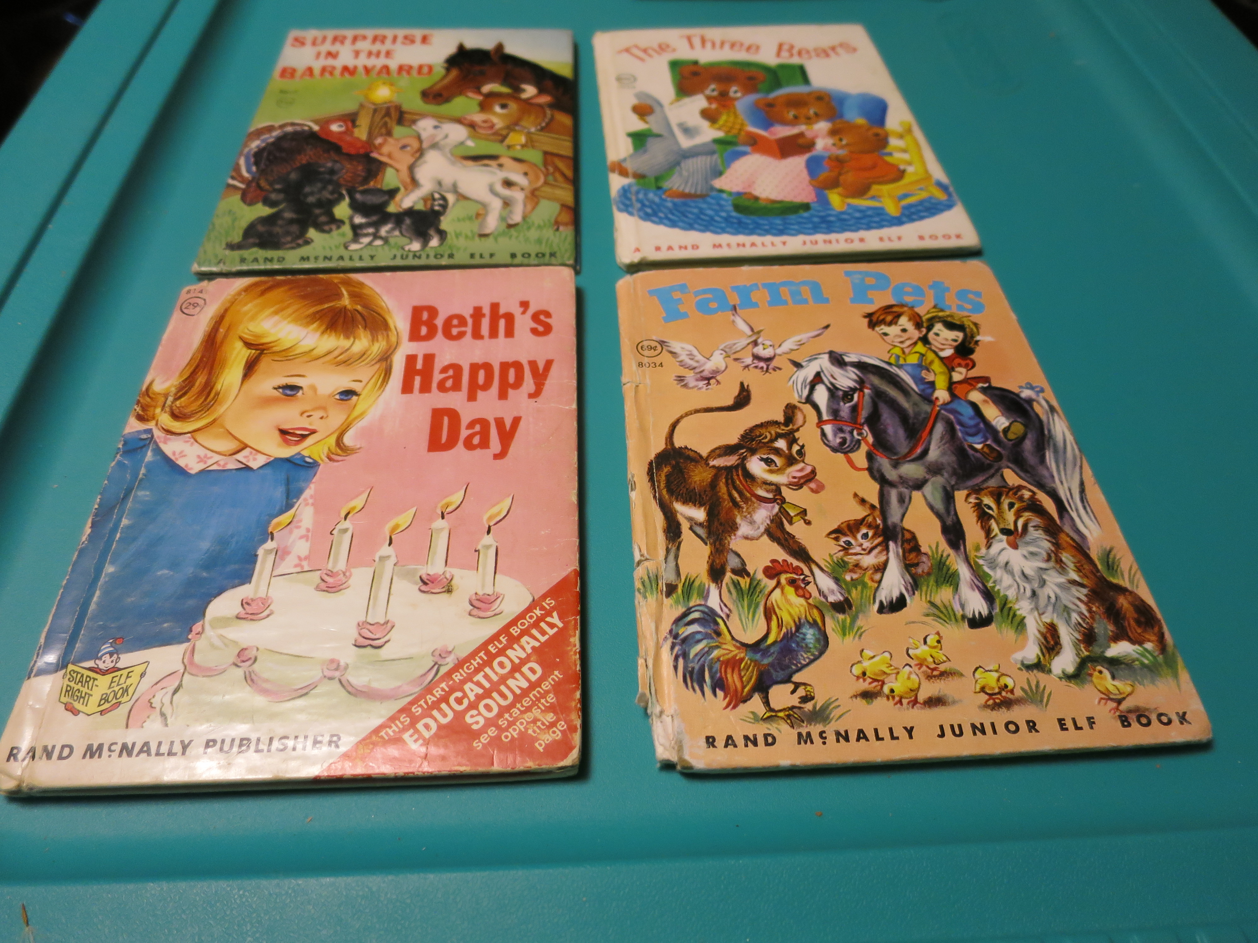 Set of 4 Rand McNally Jr. Elf Books 1950s