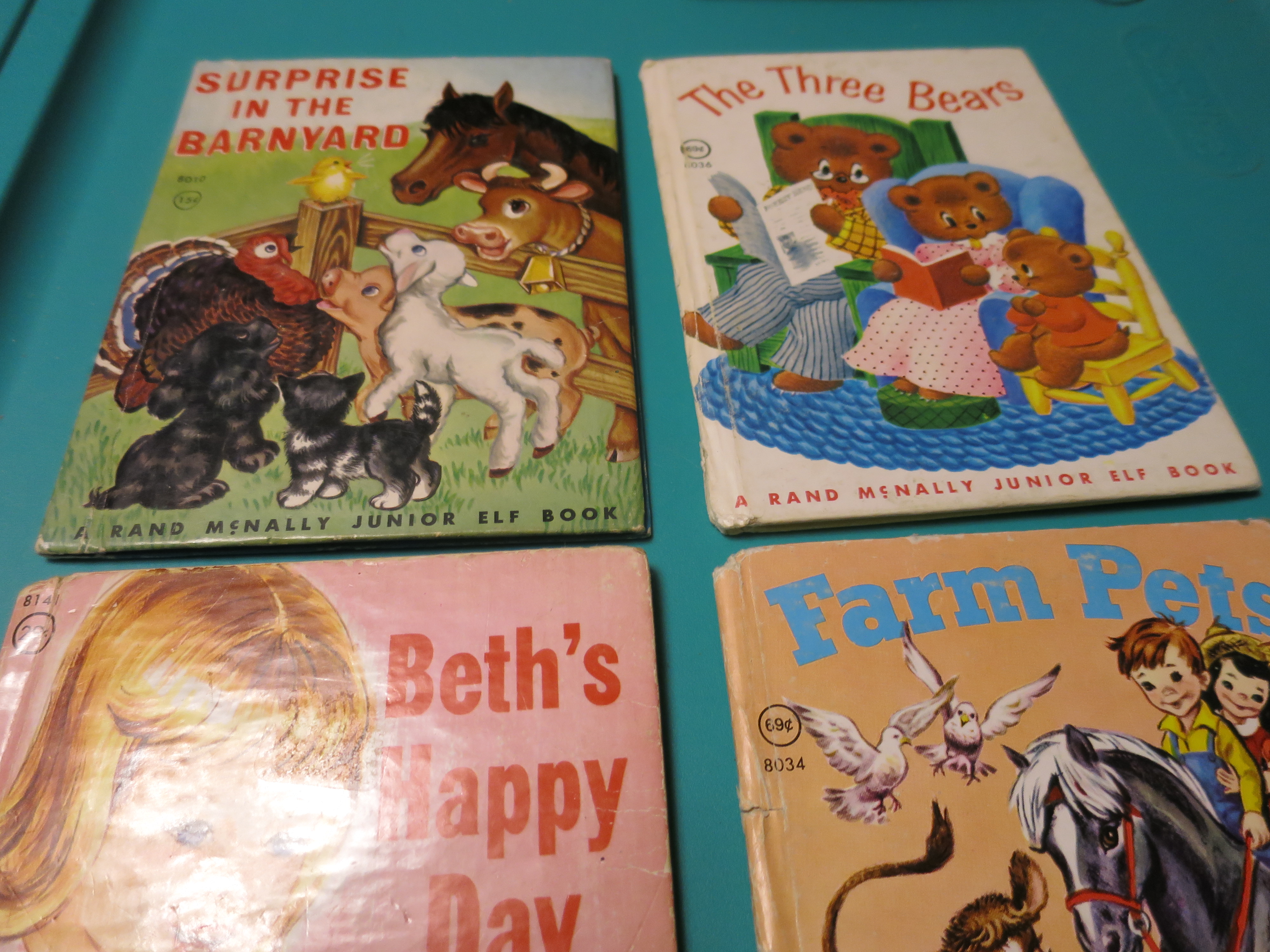 Set of 4 Rand McNally Jr. Elf Books 1950s