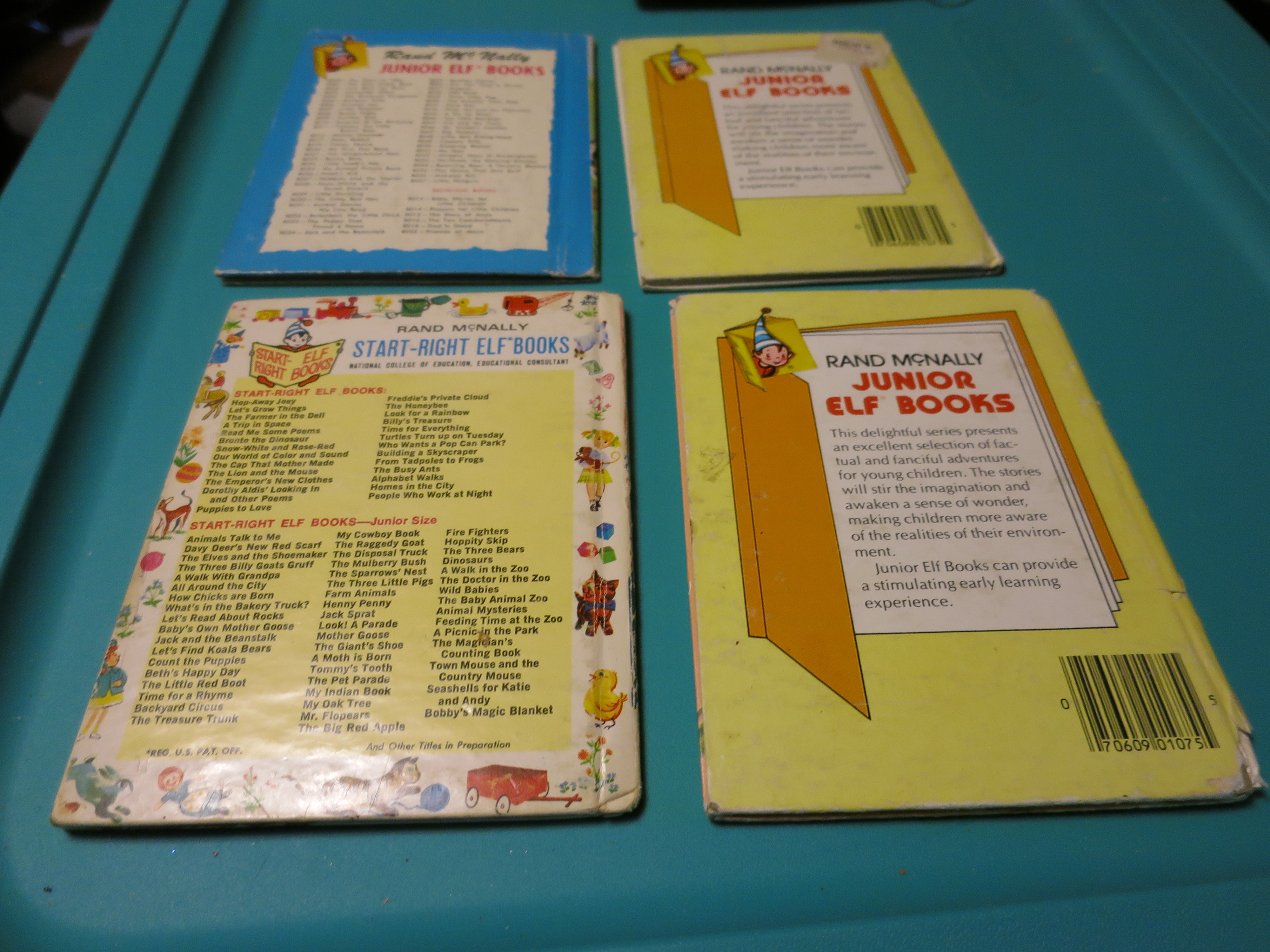 Set of 4 Rand McNally Jr. Elf Books 1950s