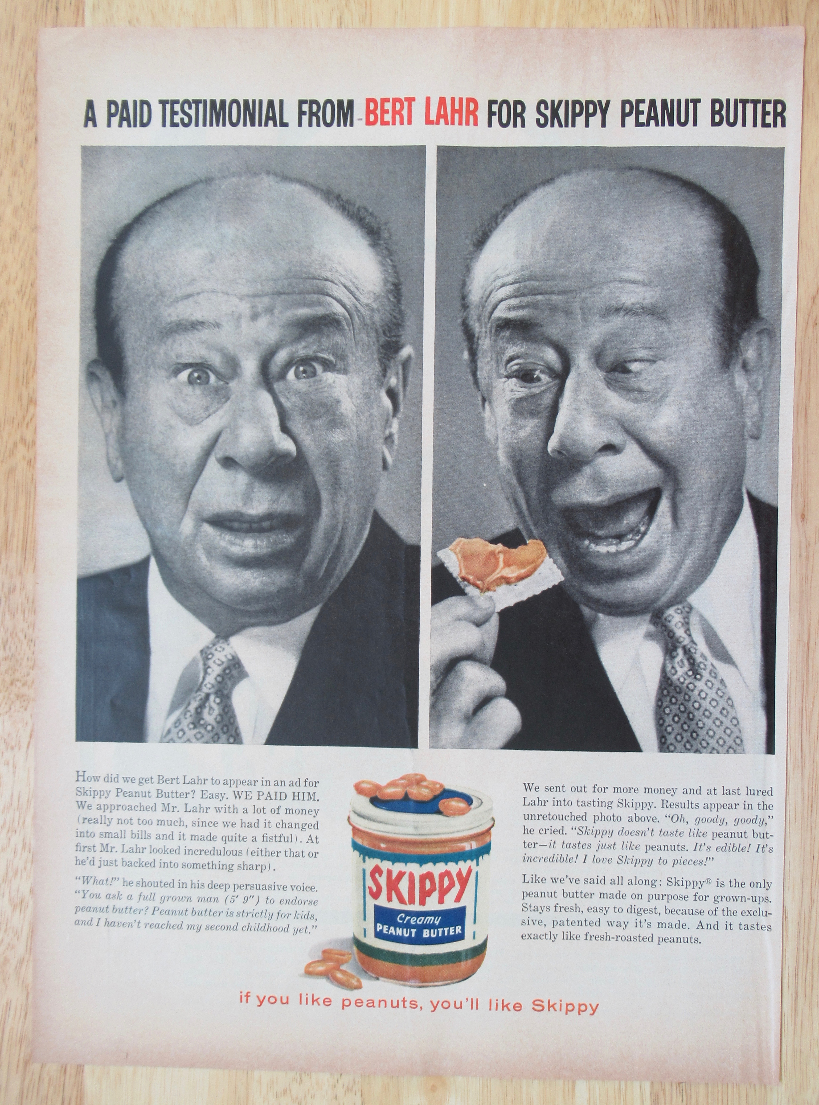 1959 Skippy Peanut Butter with Bert Lahr