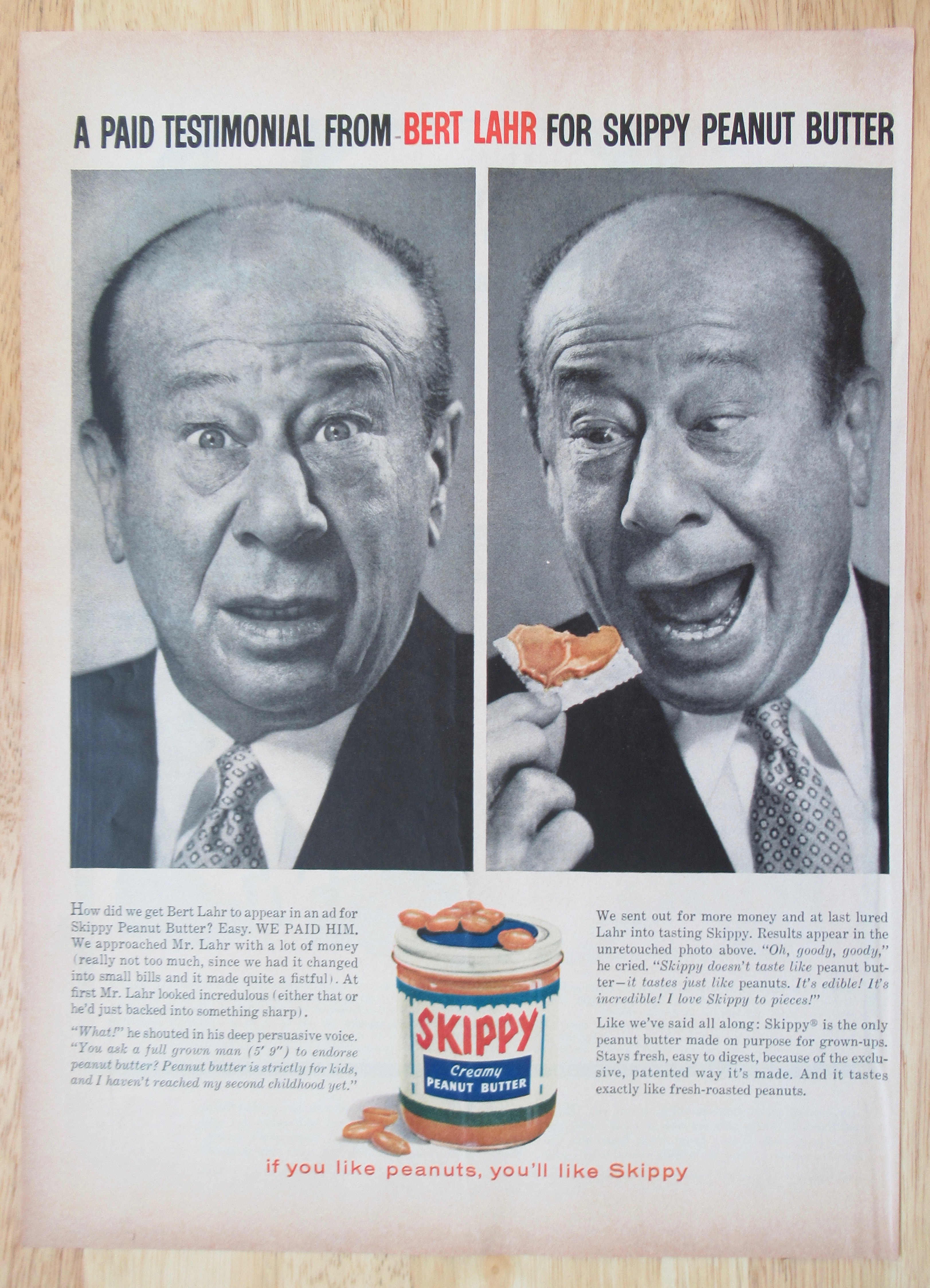 1959 Skippy Peanut Butter with Bert Lahr