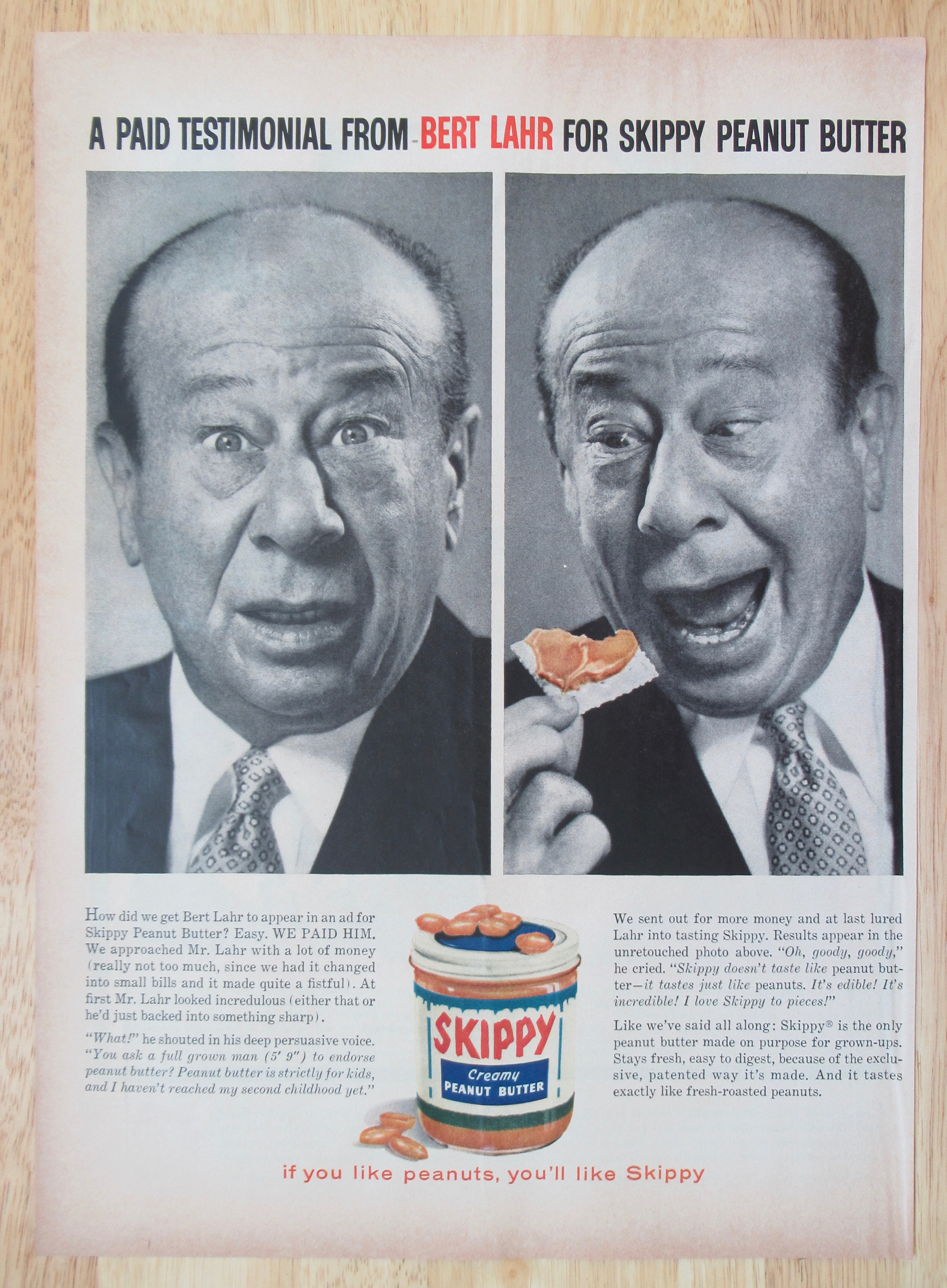 1959 Skippy Peanut Butter with Bert Lahr