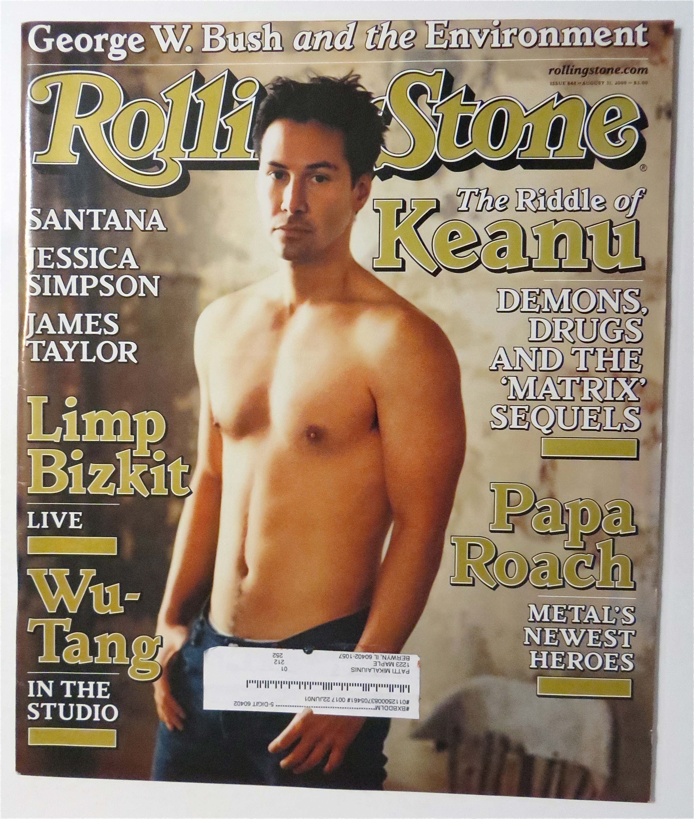 Rolling Stone August 31, 2000 Keanu Reeves