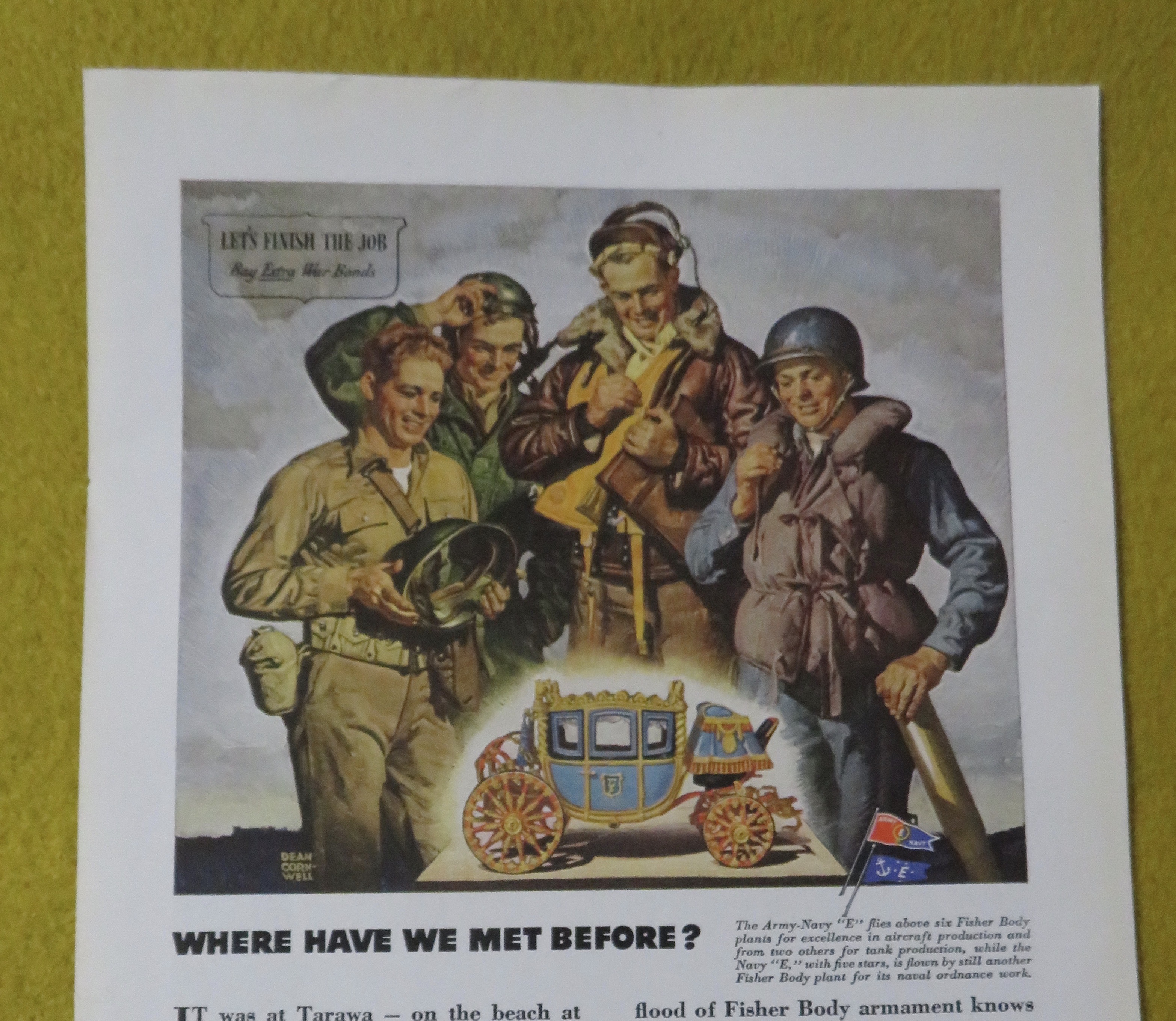 1945 Body By Fisher By Dean Cornwell with Soldiers