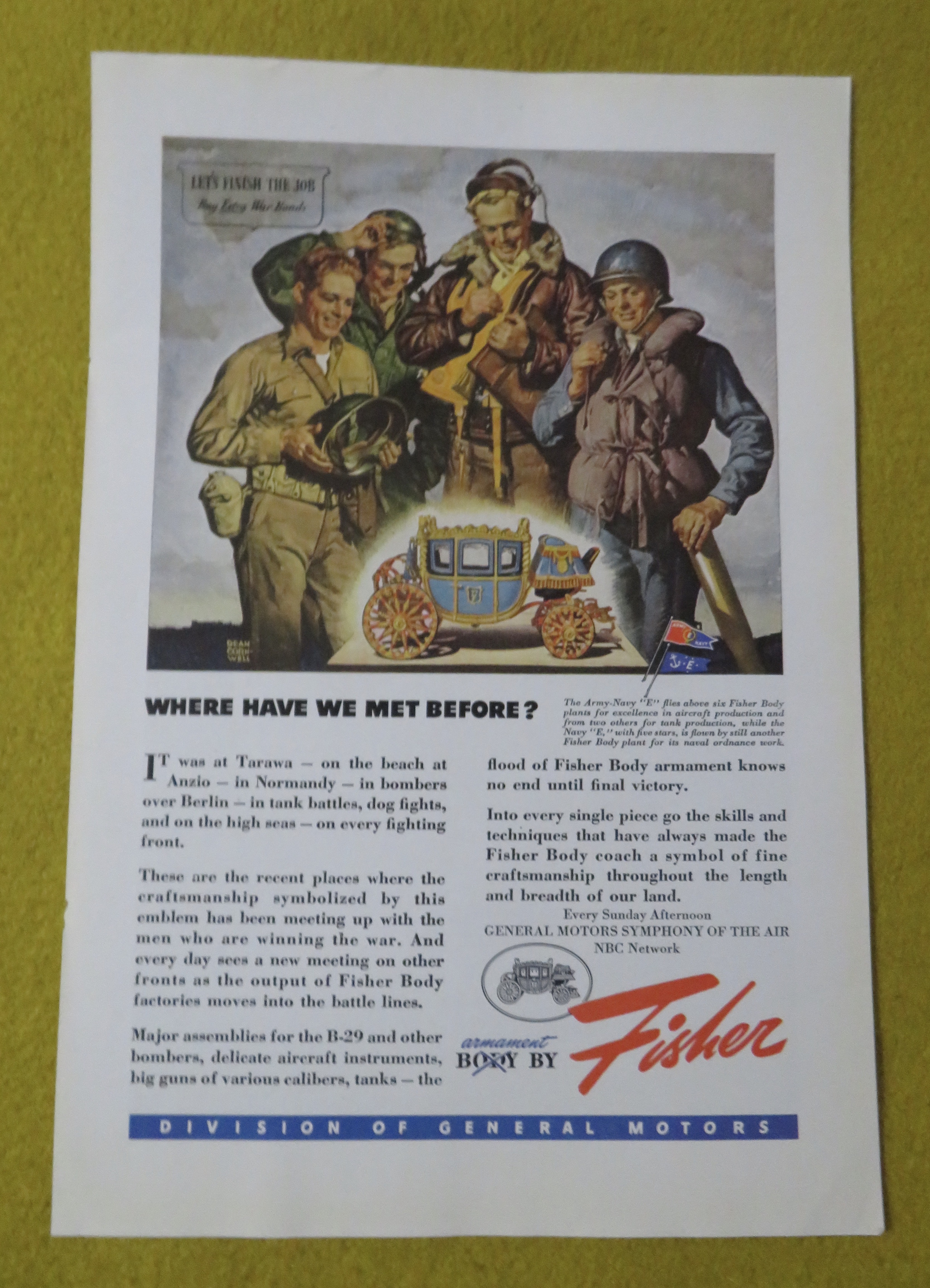 1945 Body By Fisher By Dean Cornwell with Soldiers